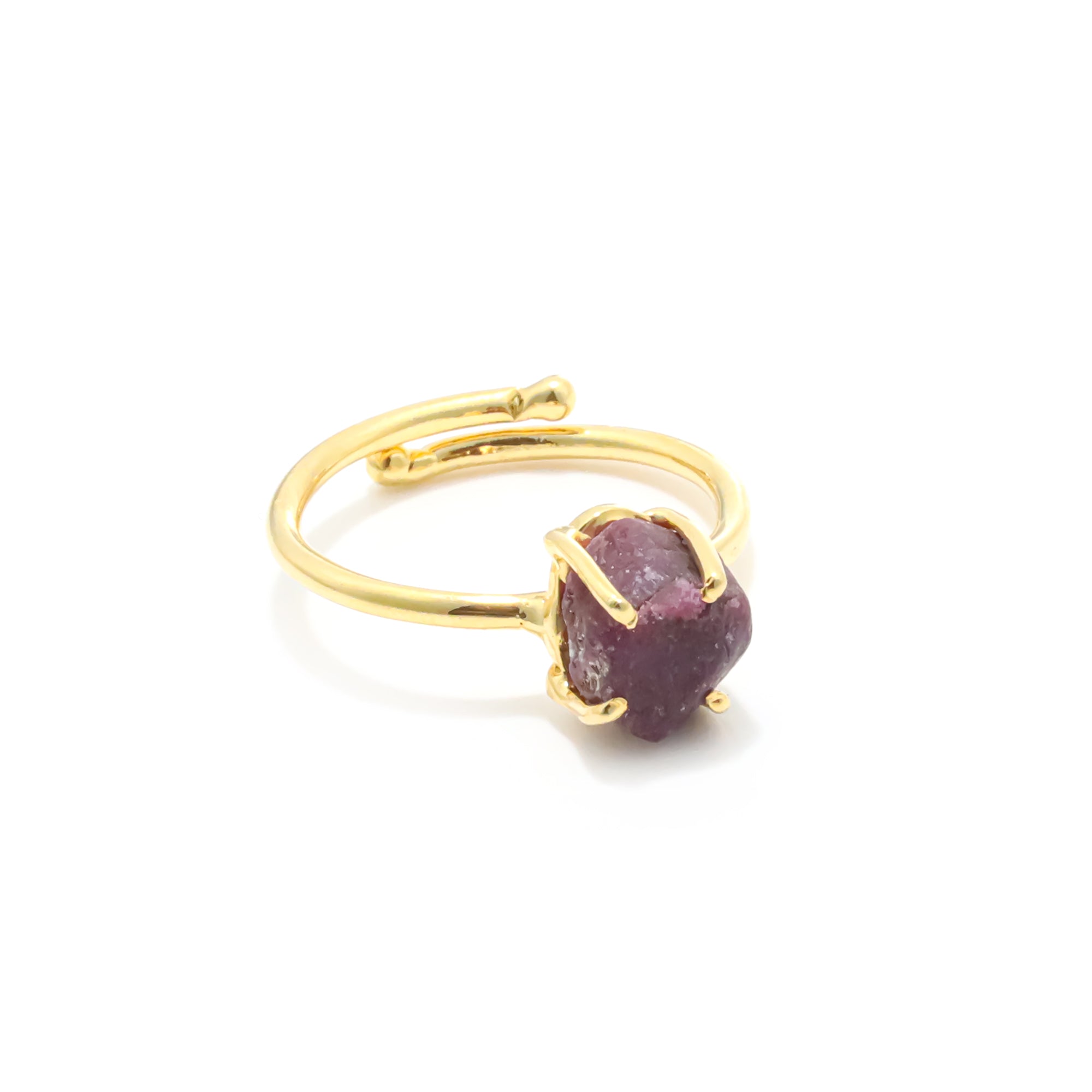 Raw Natural Ruby Ring in 925 Sterling Silver Rough Gemstone Ring Handmade July Birthstone Jewelry