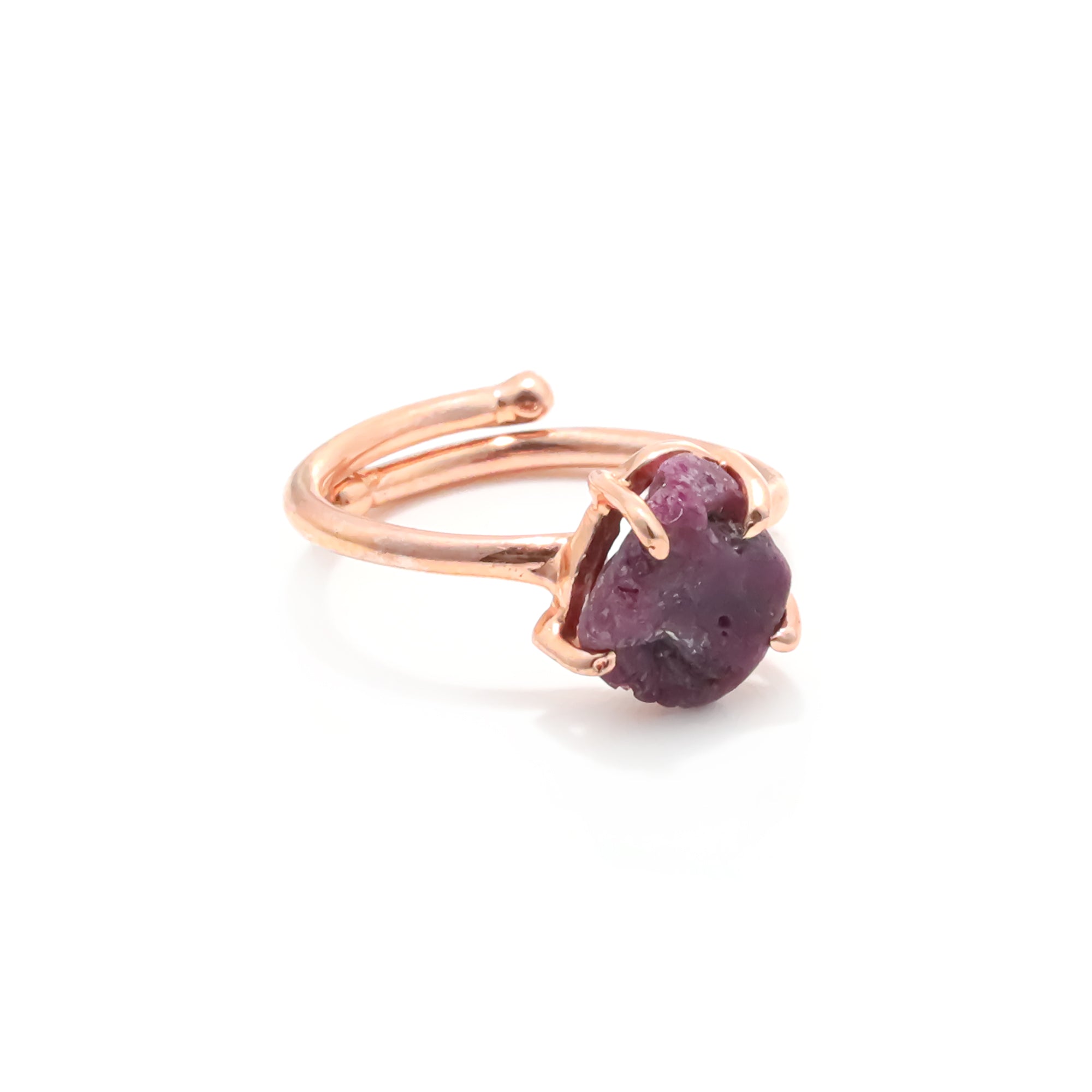 Raw Natural Ruby Ring in 925 Sterling Silver Rough Gemstone Ring Handmade July Birthstone Jewelry