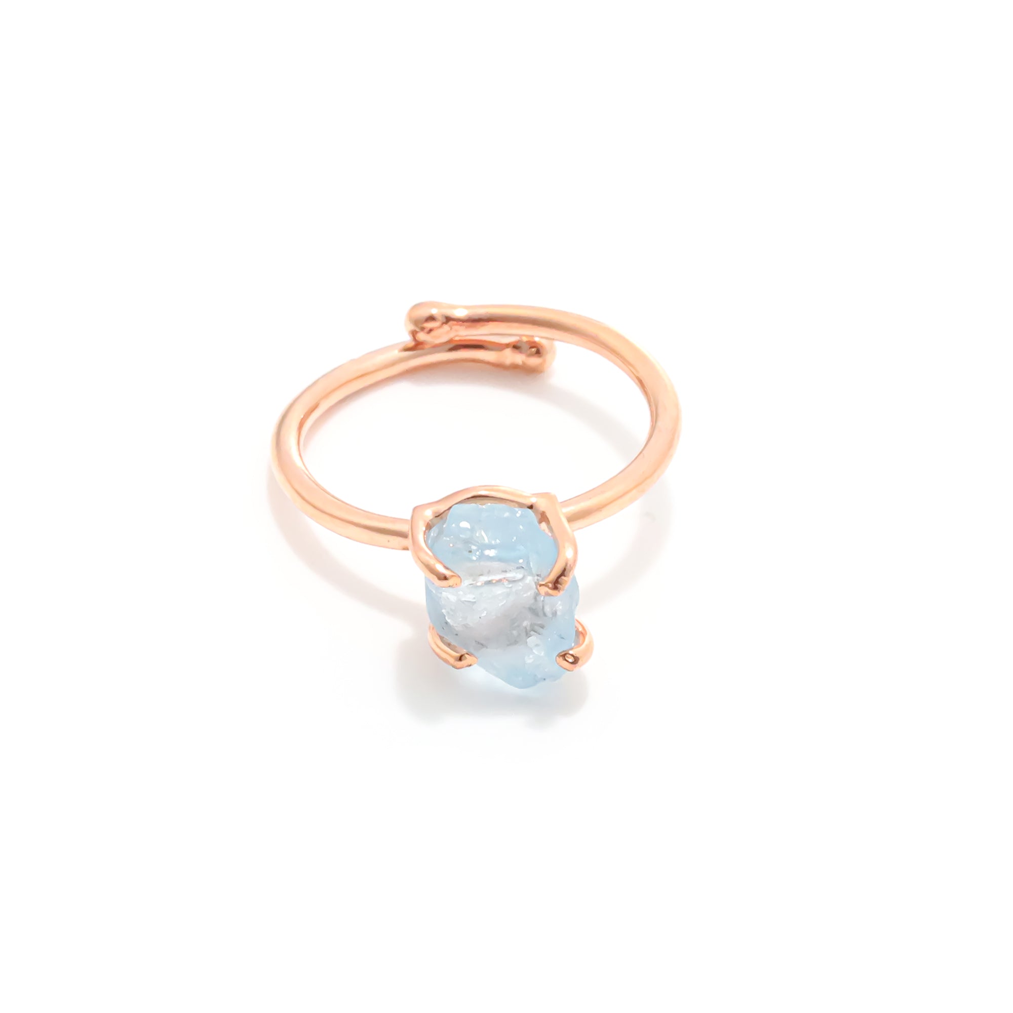 Raw Swiss Blue Topaz Ring in 925 Sterling Silver Rough Gemstone Ring Handmade December Birthstone Jewelry