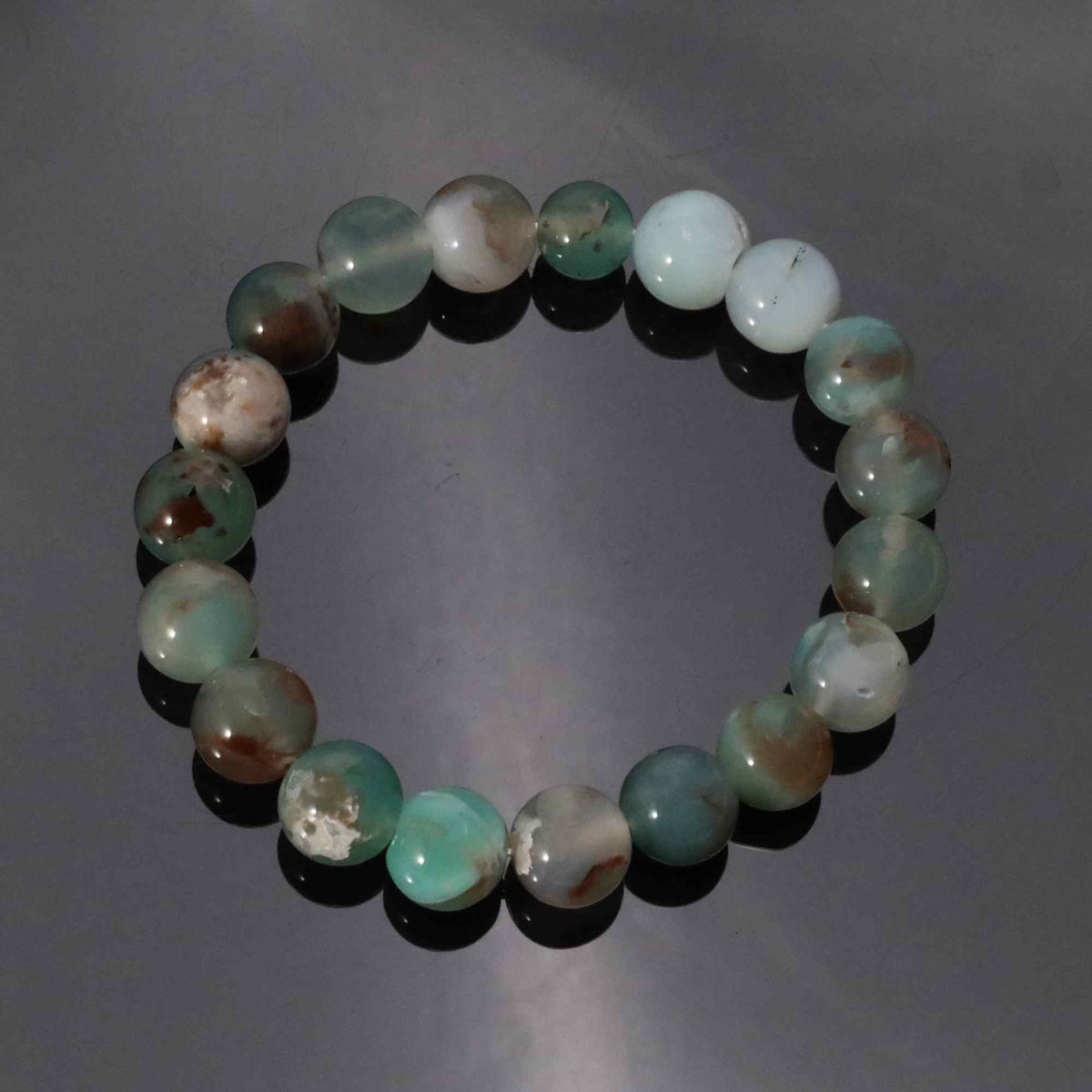 Artisan Aqua Chalcedony Gem Bracelet Natural Round Beads Handcrafted Jewelry 159 Ct