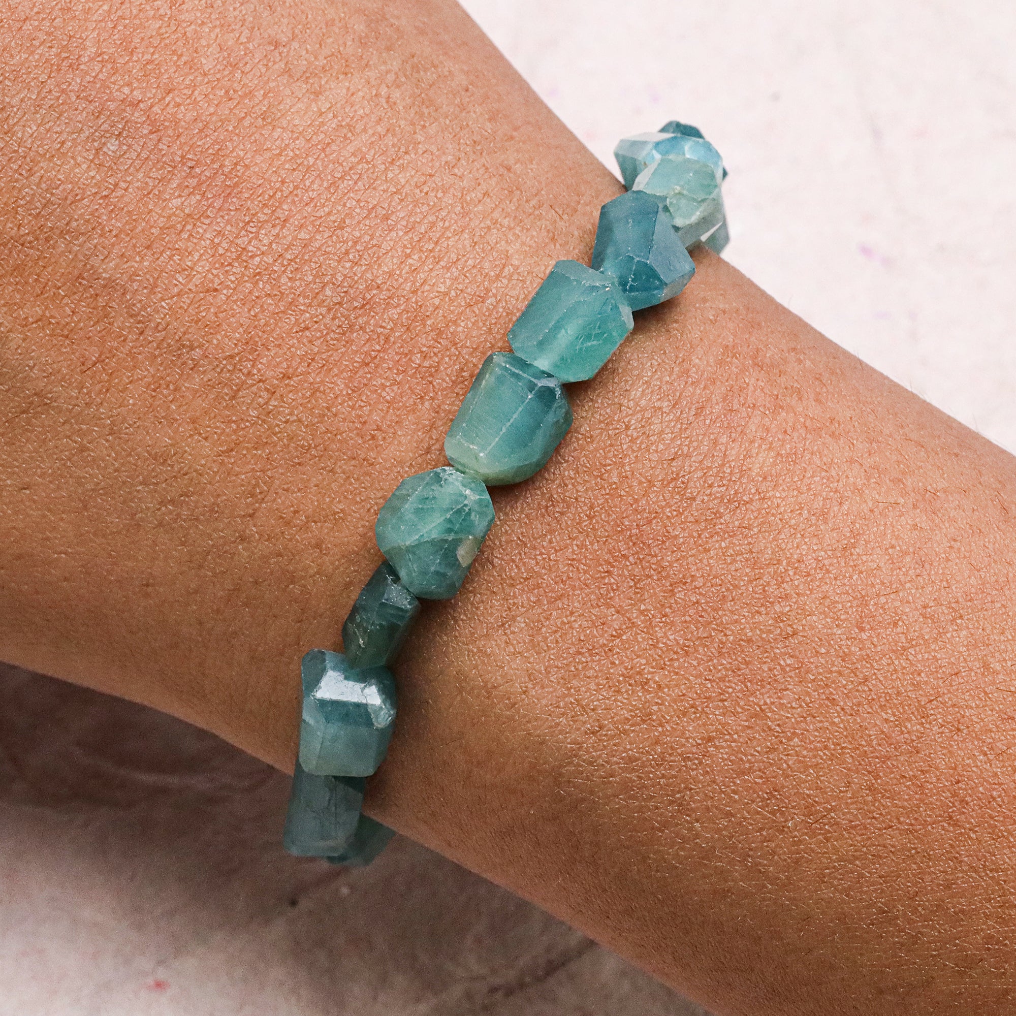 Natural Grandidierite Bracelet Fancy Faceted Gemstone Beads Handmade 68 Ct