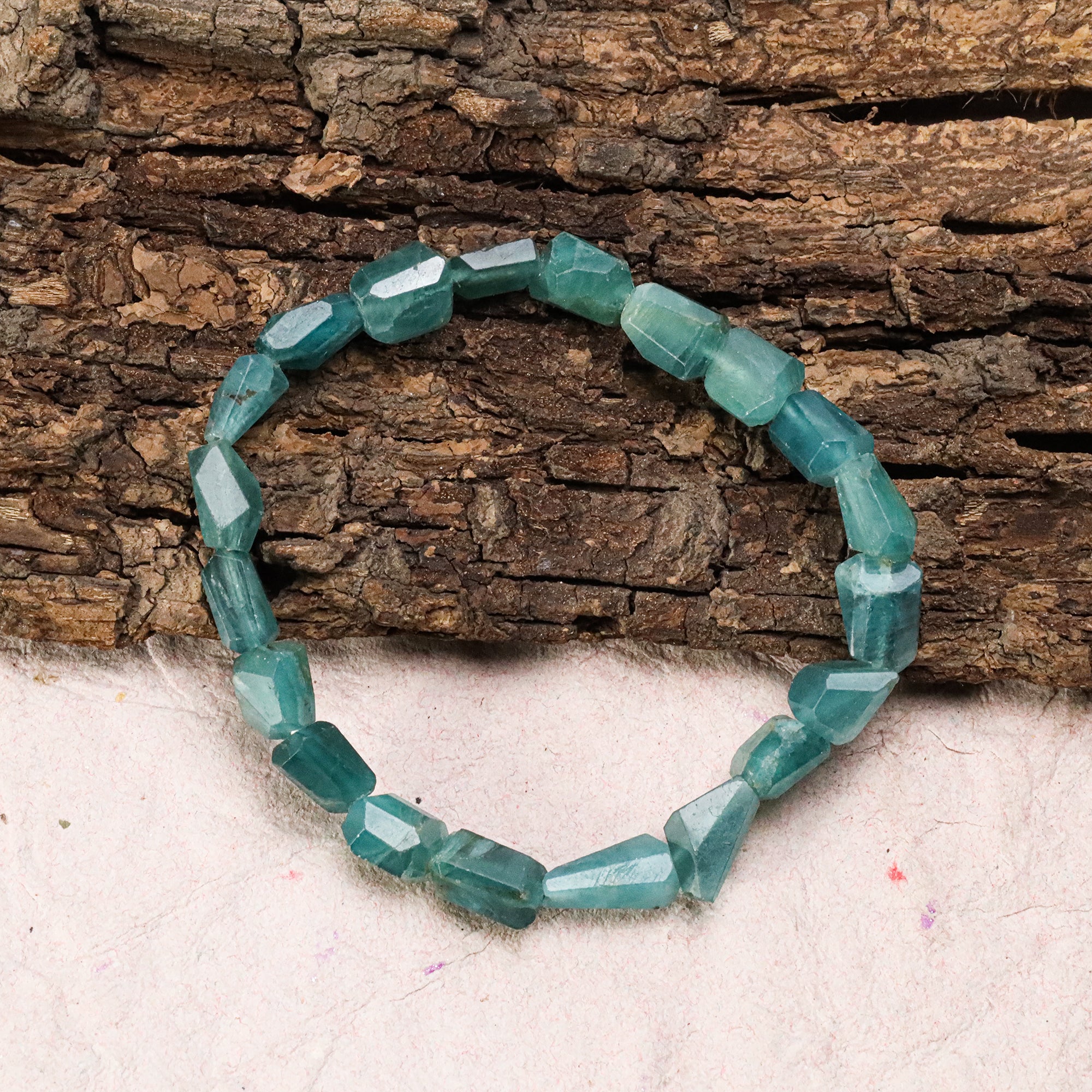 Natural Grandidierite Bracelet Fancy Faceted Gemstone Beads Handmade 68 Ct