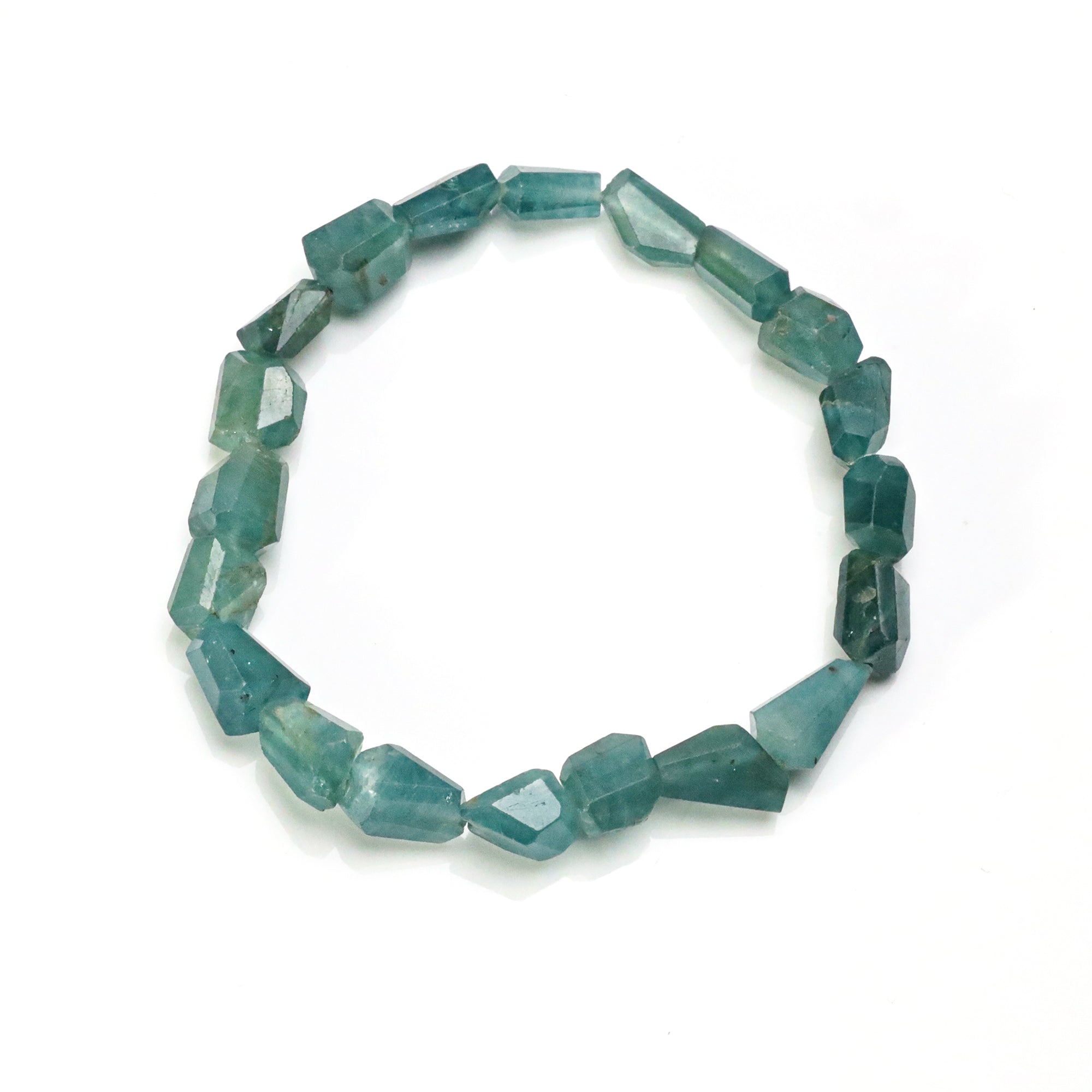 Natural Grandidierite Bracelet Fancy Faceted Gemstone Beads Handmade 68 Ct