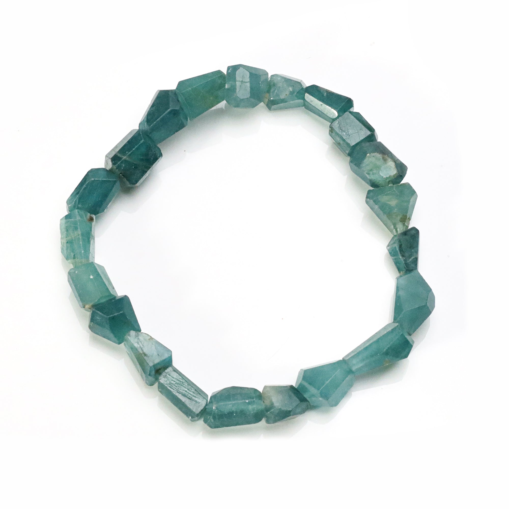 Natural Grandidierite Bracelet Fancy Faceted Gemstone Beads Handmade 74 Ct