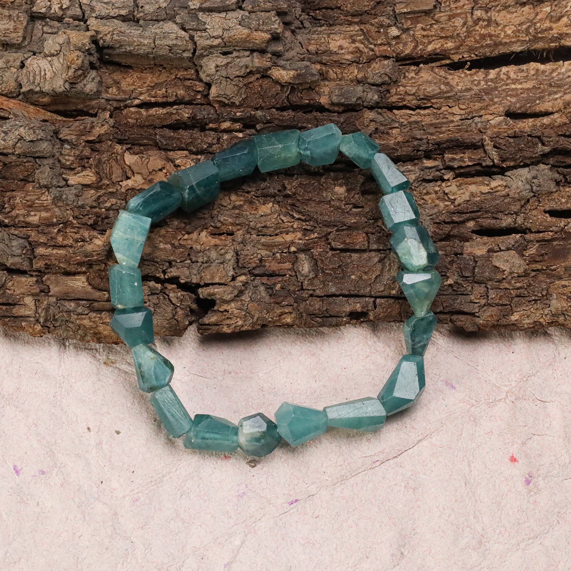 Natural Grandidierite Bracelet Fancy Faceted Gemstone Beads Handmade 74 Ct