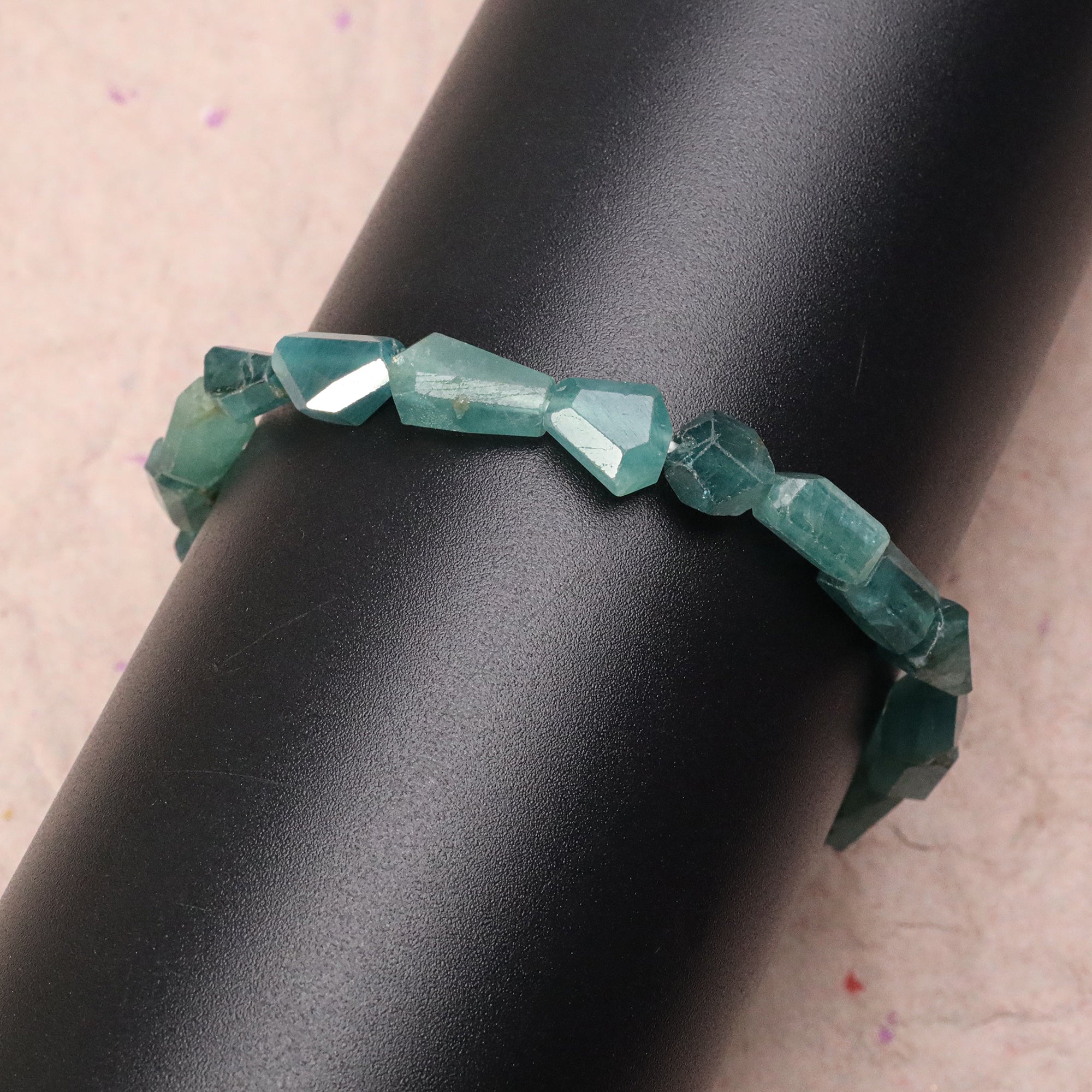 Natural Grandidierite Bracelet Fancy Faceted Gemstone Beads Handmade 74 Ct