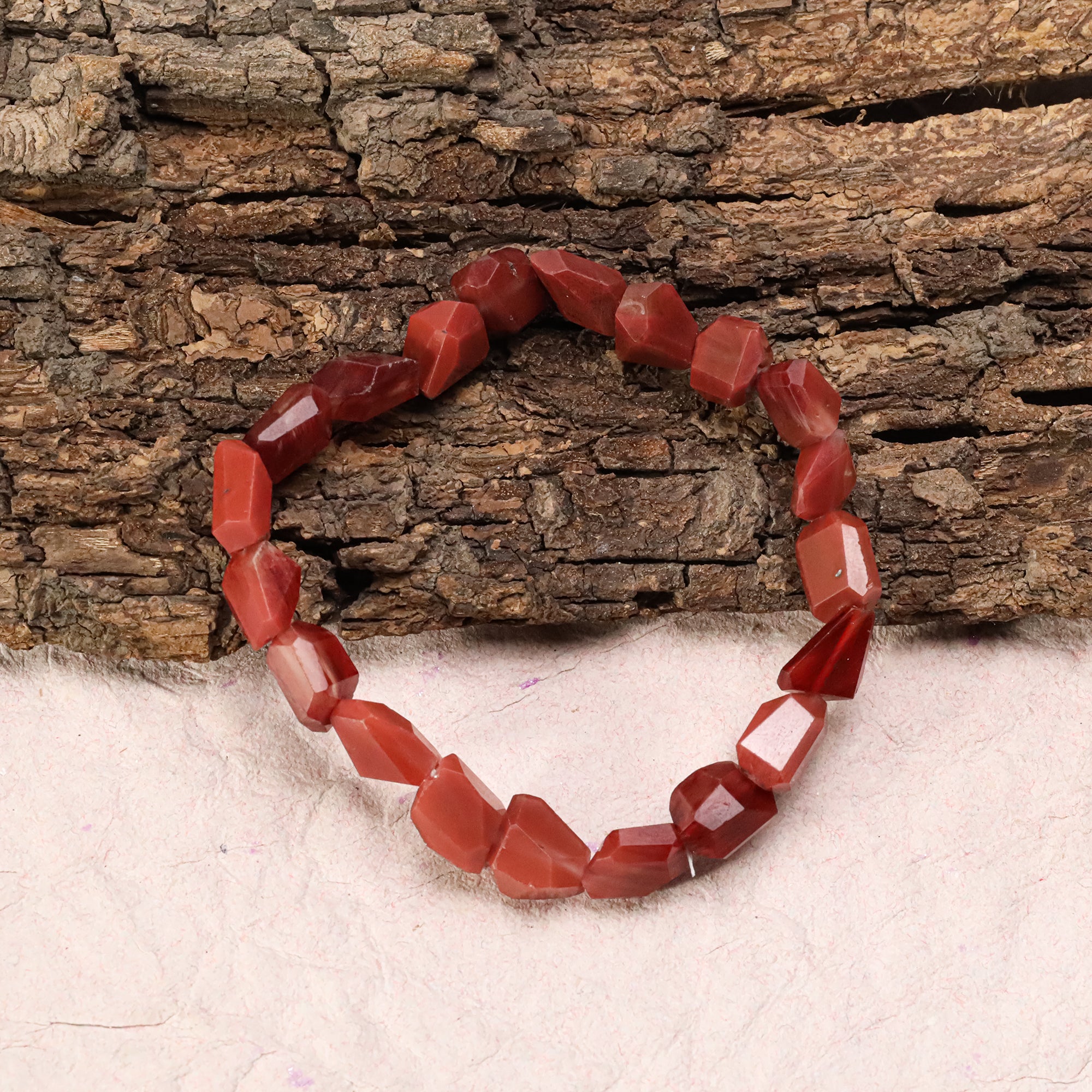 Natural Andesine Faceted Tumble Bracelet Handmade Gemstone Bracelet 72 Ct