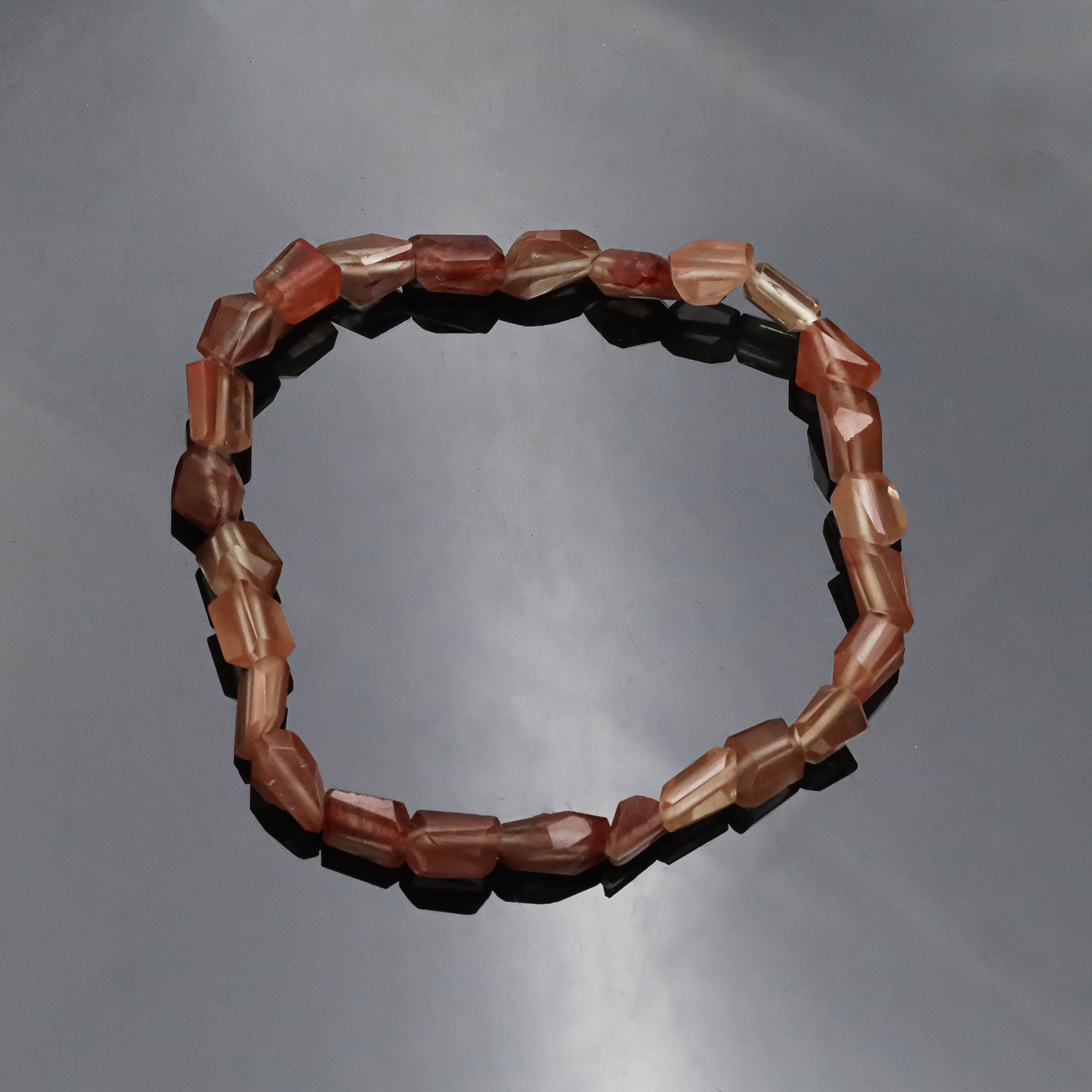 Handmade natural Andesine faceted gemstone tumble bracelet