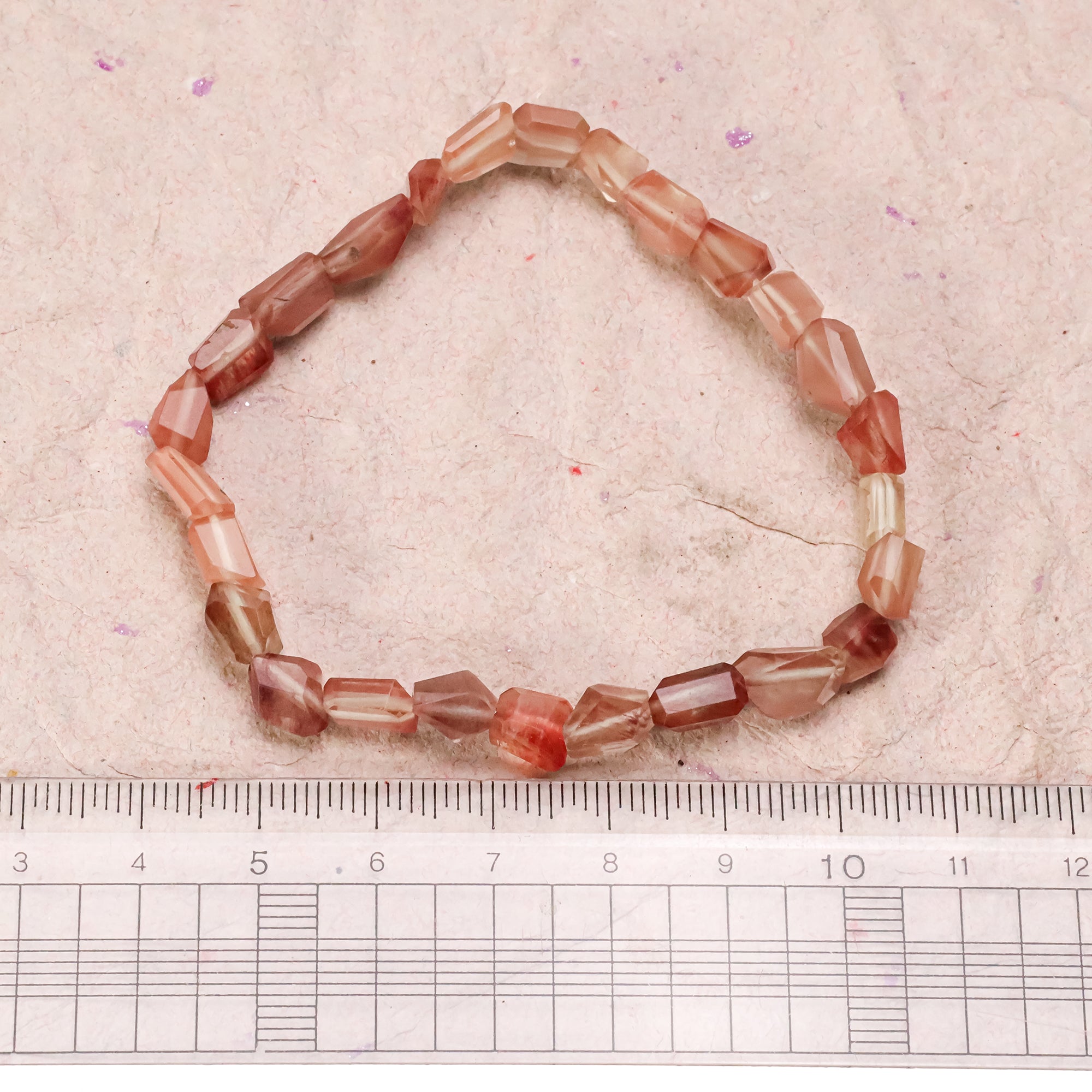Handmade natural Andesine faceted gemstone tumble bracelet
