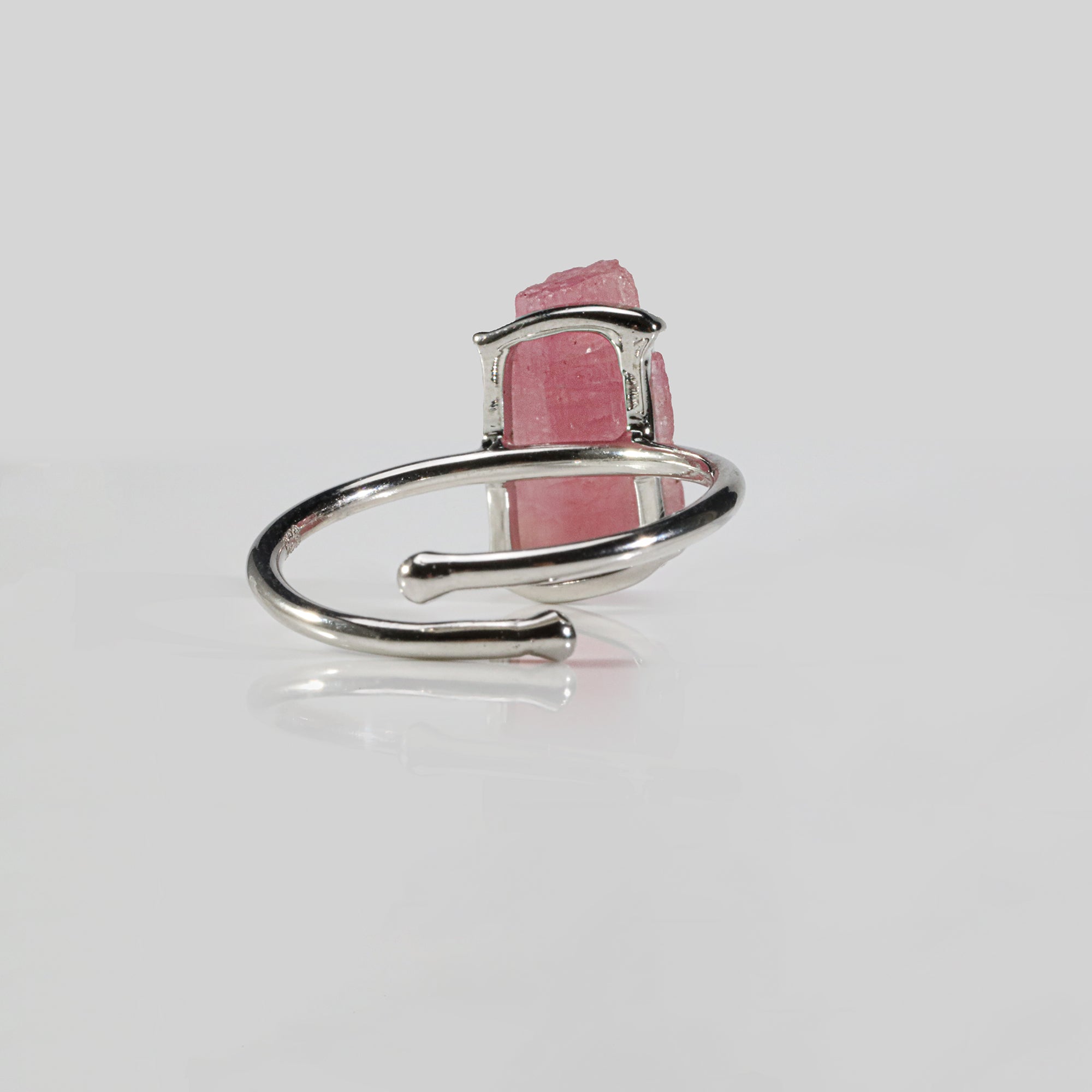 Raw Pink Tourmaline Ring in 925 Sterling Silver Rough Gemstone Ring Handmade October Birthstone Jewelry