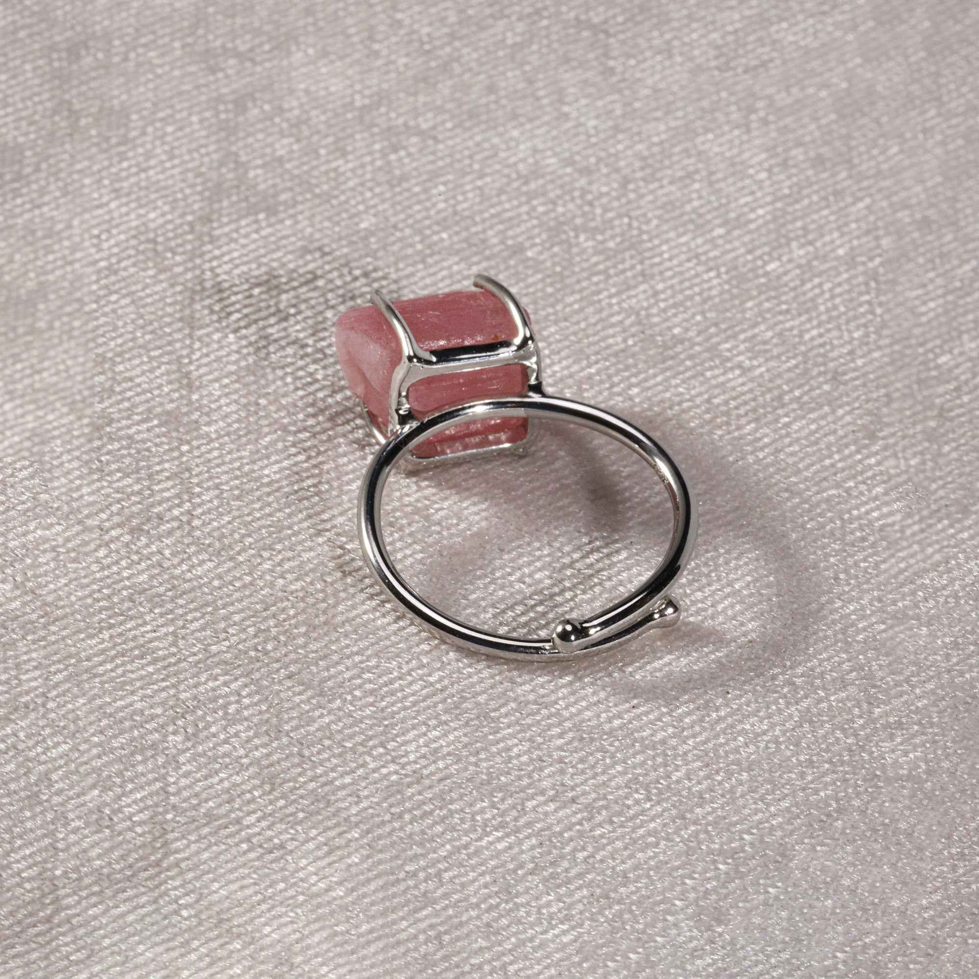 Raw Pink Tourmaline 10x14mm Ring in 925 Sterling Silver Rough Gemstone Handmade October Birthstone Jewelry