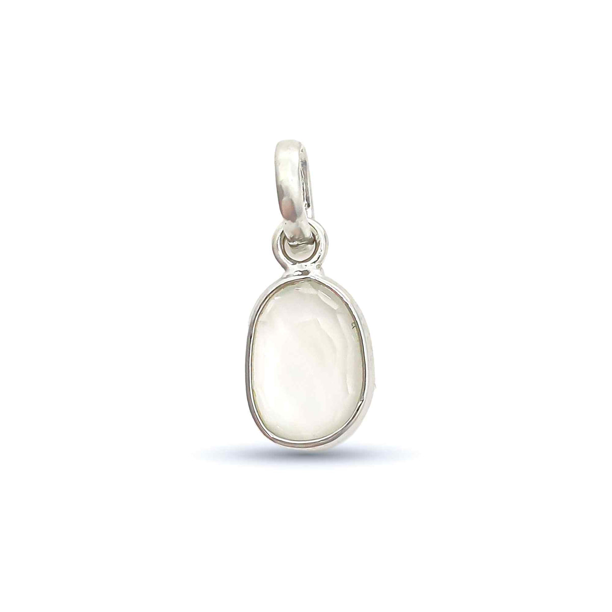 Ceylon Moonstone Rose Cut Pendant Medium Natural Moonstone Pendant 925 Sterling Silver Handmade Jewelry Gift