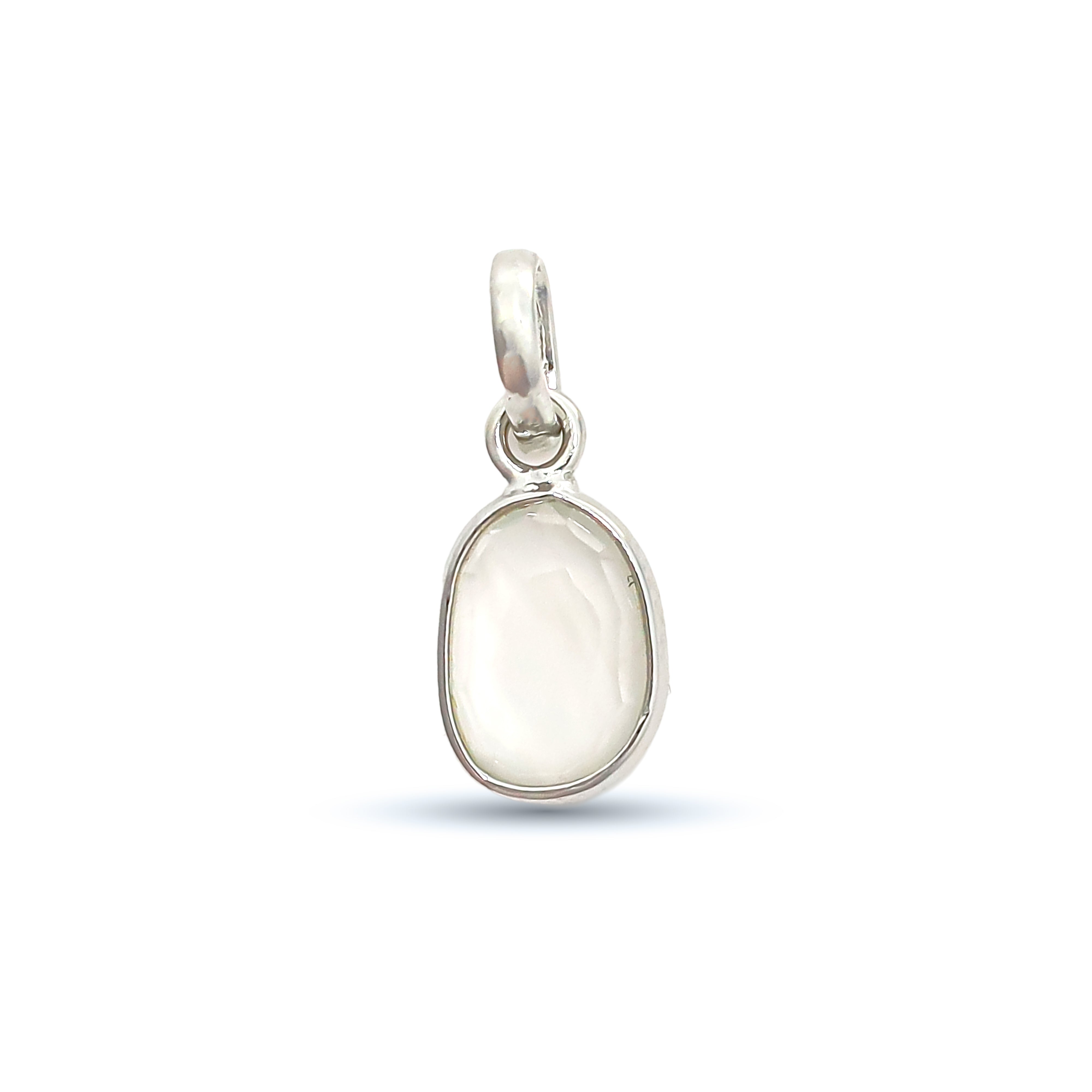 Ceylon Moonstone Rose Cut Pendant Medium Natural Moonstone Pendant 925 Sterling Silver Handmade Jewelry Gift