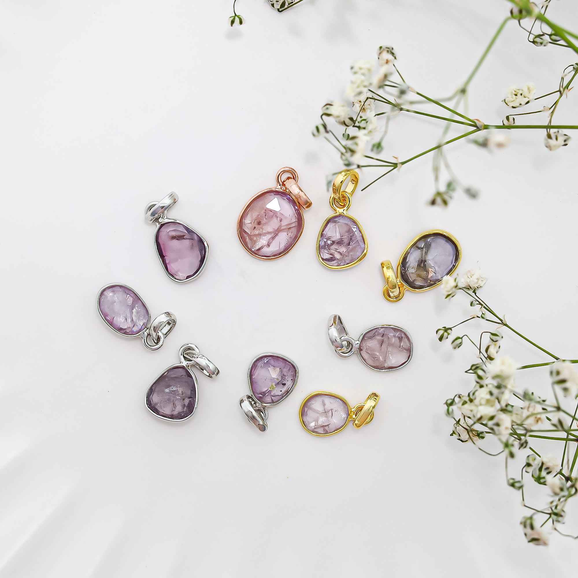 Multi Spinel Rose Cut Pendant Small Natural Spinel Gemstone Pendant 925 Sterling Silver Handmade Jewelry Gift