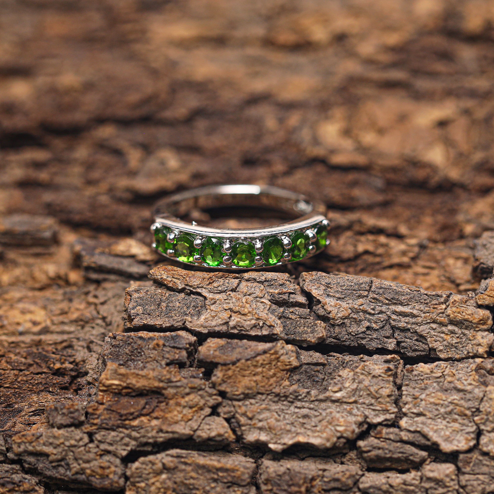 Natural Chrome Diopside 3mm Round Cut Ring 925 Sterling Silver Handmade Green Gemstone Solitaire Ring