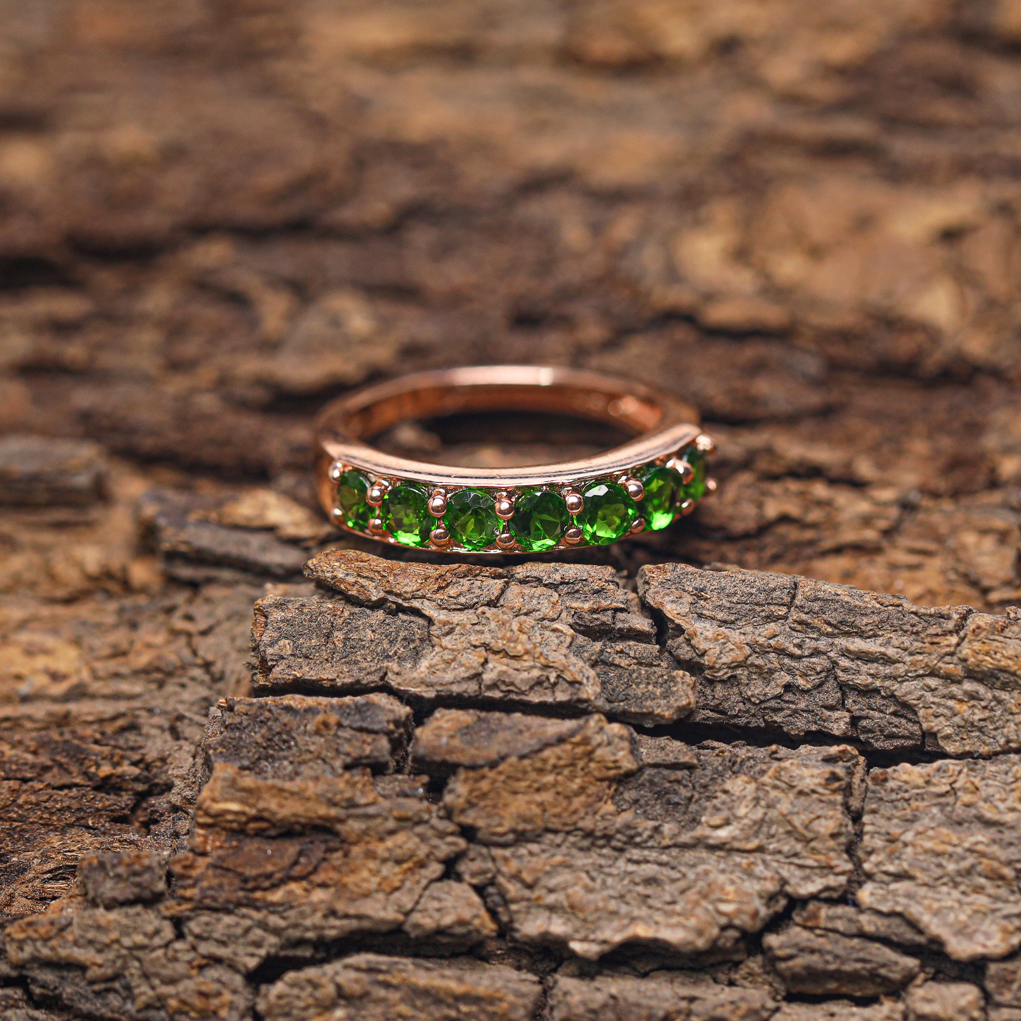 Natural Chrome Diopside 3mm Round Cut Ring 925 Sterling Silver Handmade Green Gemstone Solitaire Ring