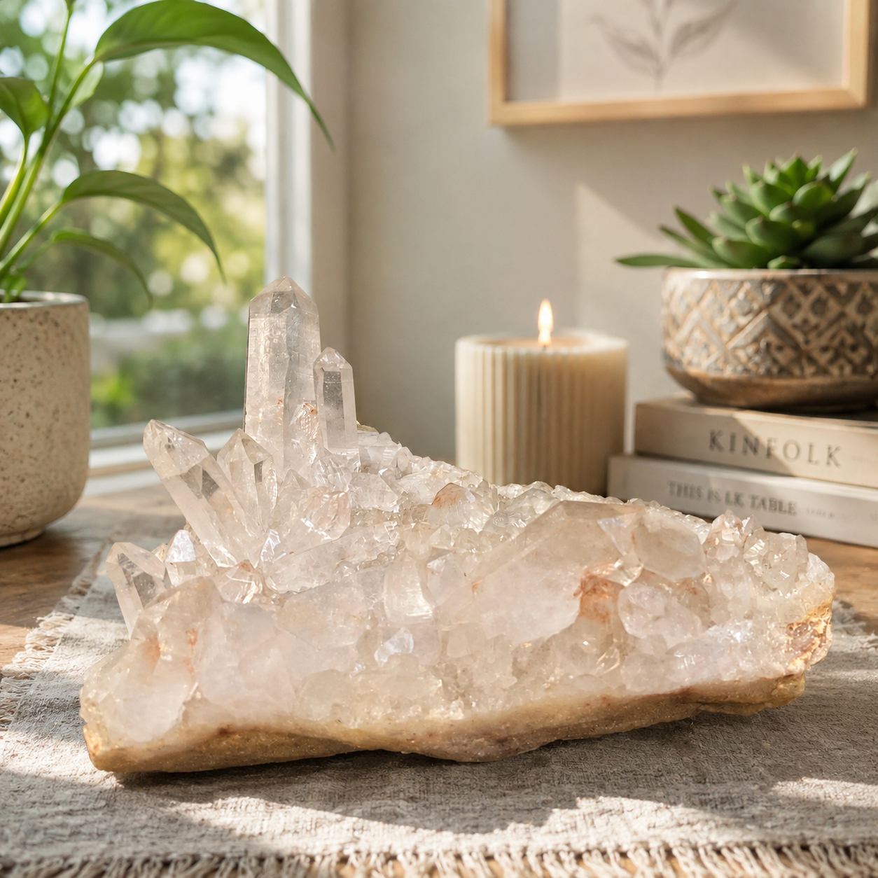 Natural Himalayan White Quartz Cluster 960g Healing Crystal