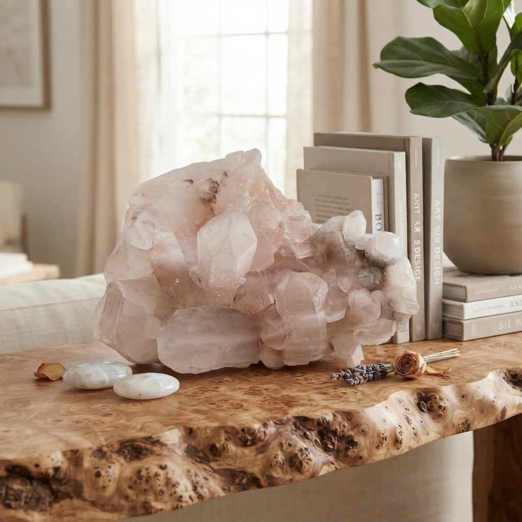 Himalayan Pink Quartz Natural Display Collector Cluster Raw Specimen