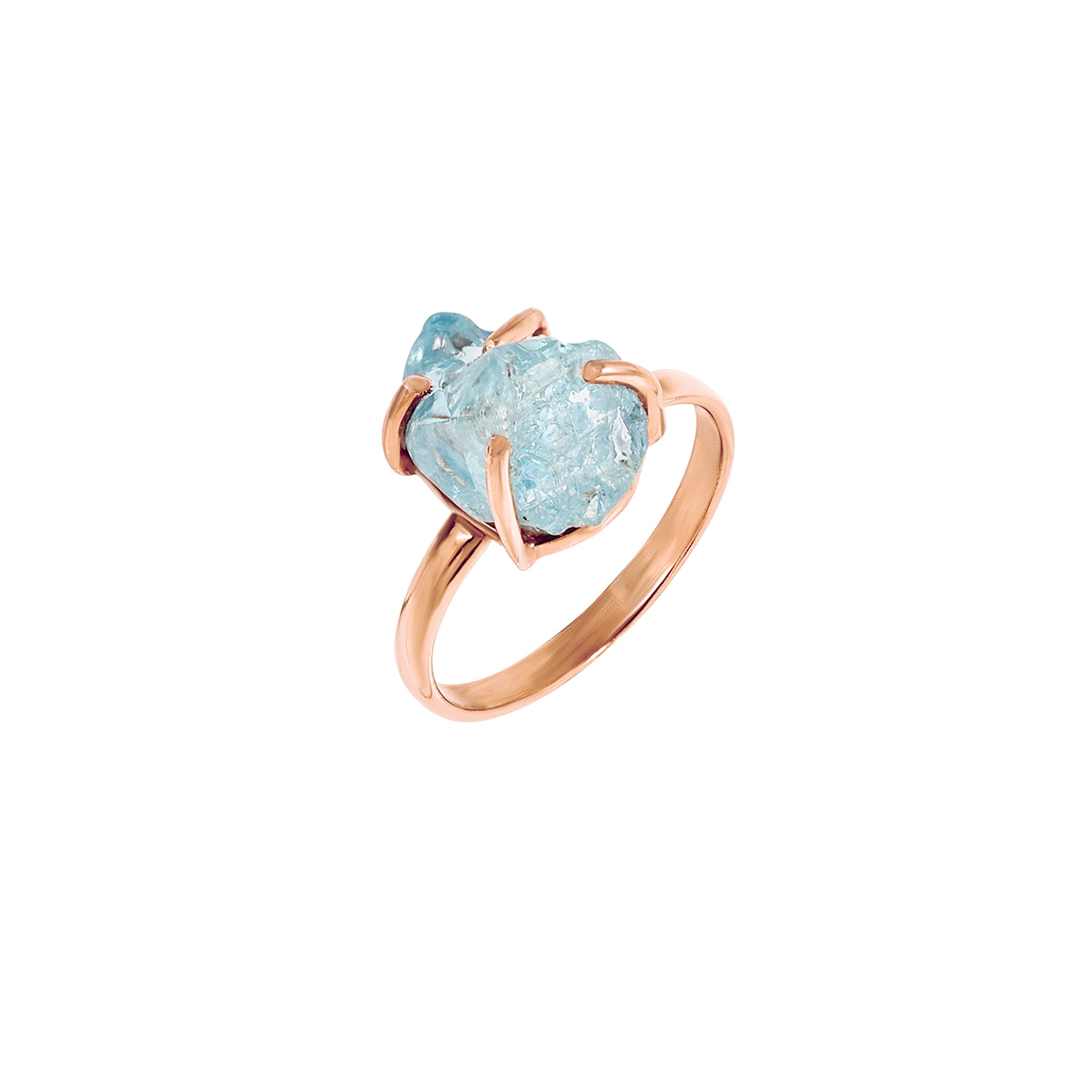 Raw Blue Zircon Ring in 925 Sterling Silver Rough Gemstone Ring Handmade Jewelry