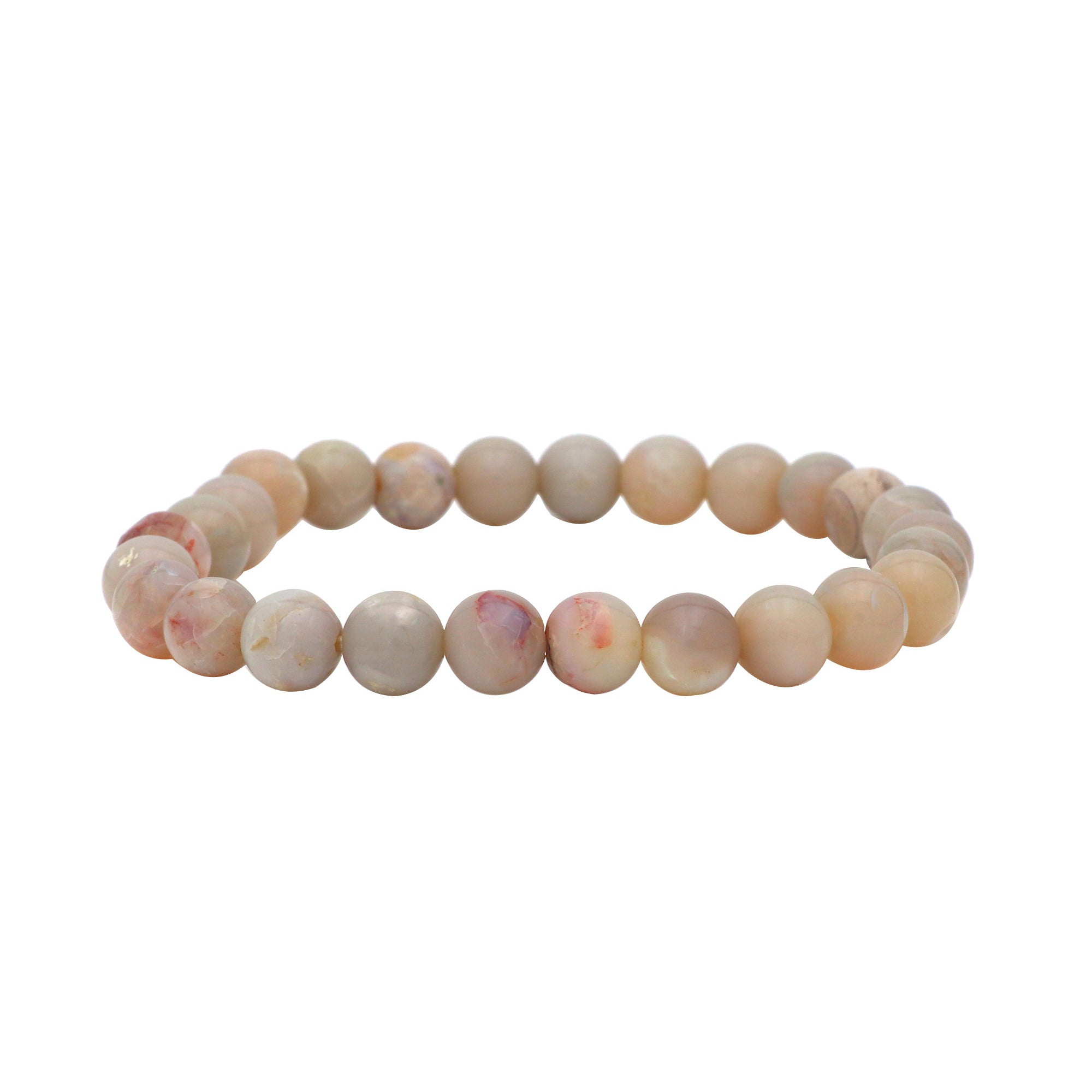 Graceful Australian Opal Bracelet Petite Round Gemstone Beads Handmade 69 Ct