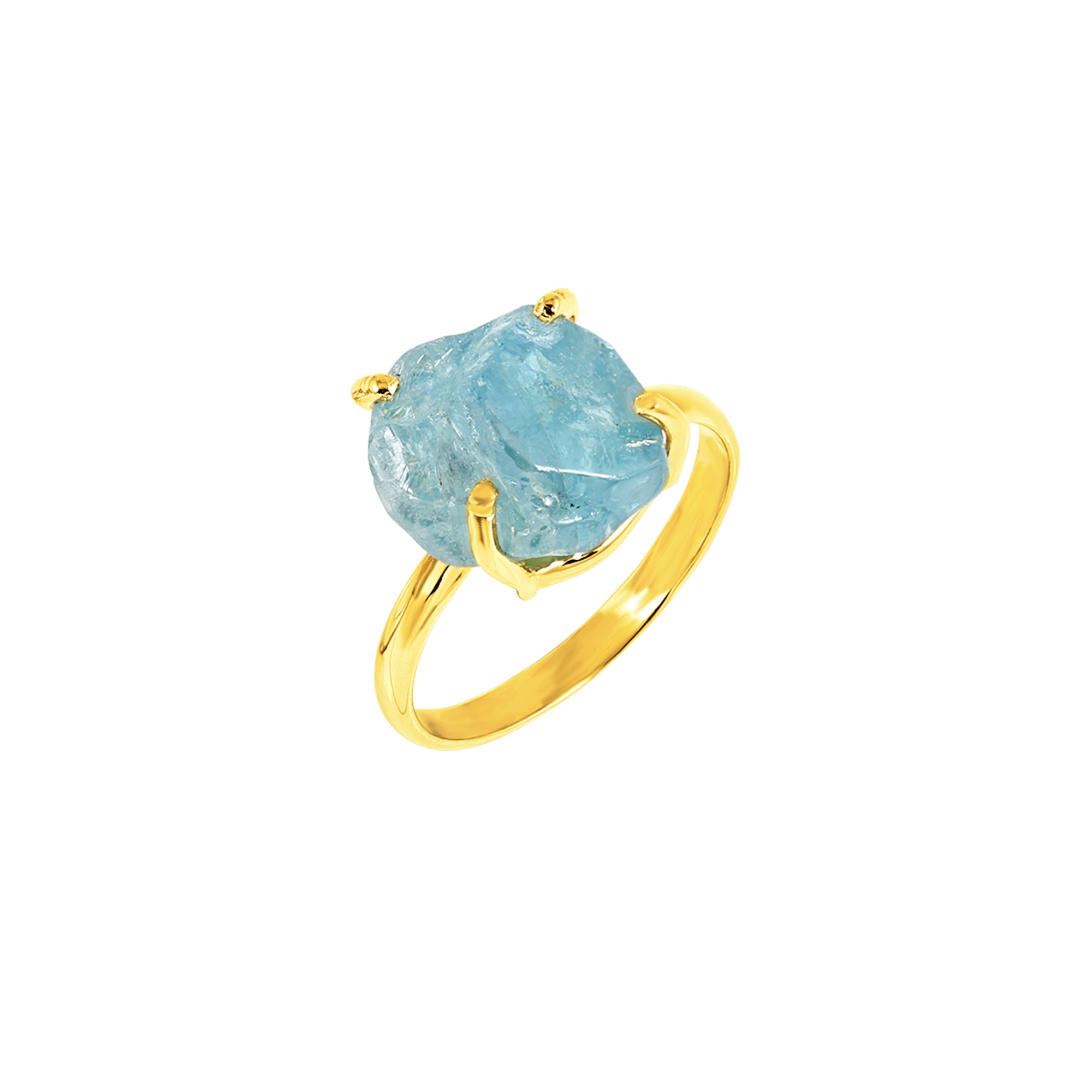 Raw Blue Zircon Ring in 925 Sterling Silver Rough Gemstone Ring Handmade Jewelry