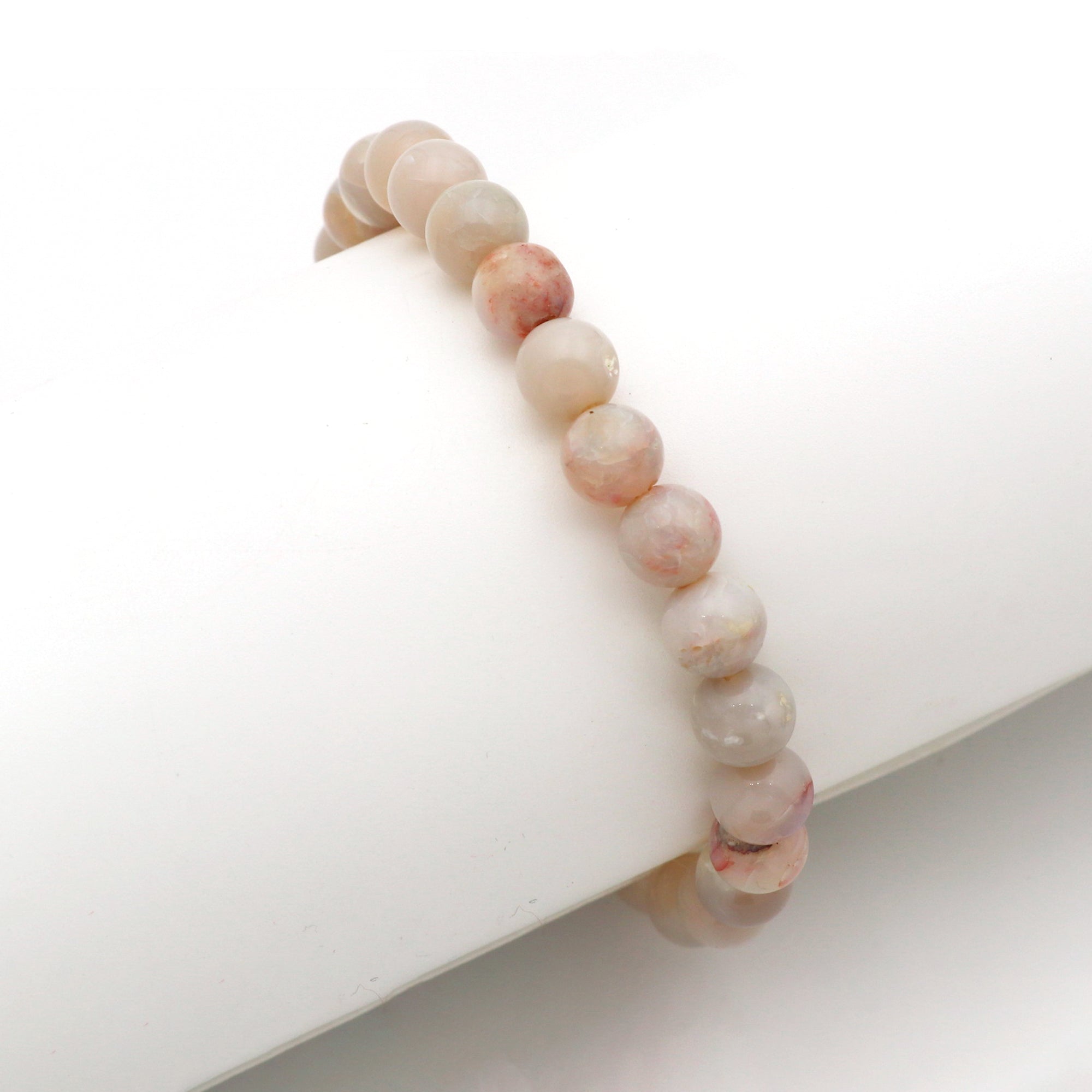 Graceful Australian Opal Bracelet Petite Round Gemstone Beads Handmade 69 Ct