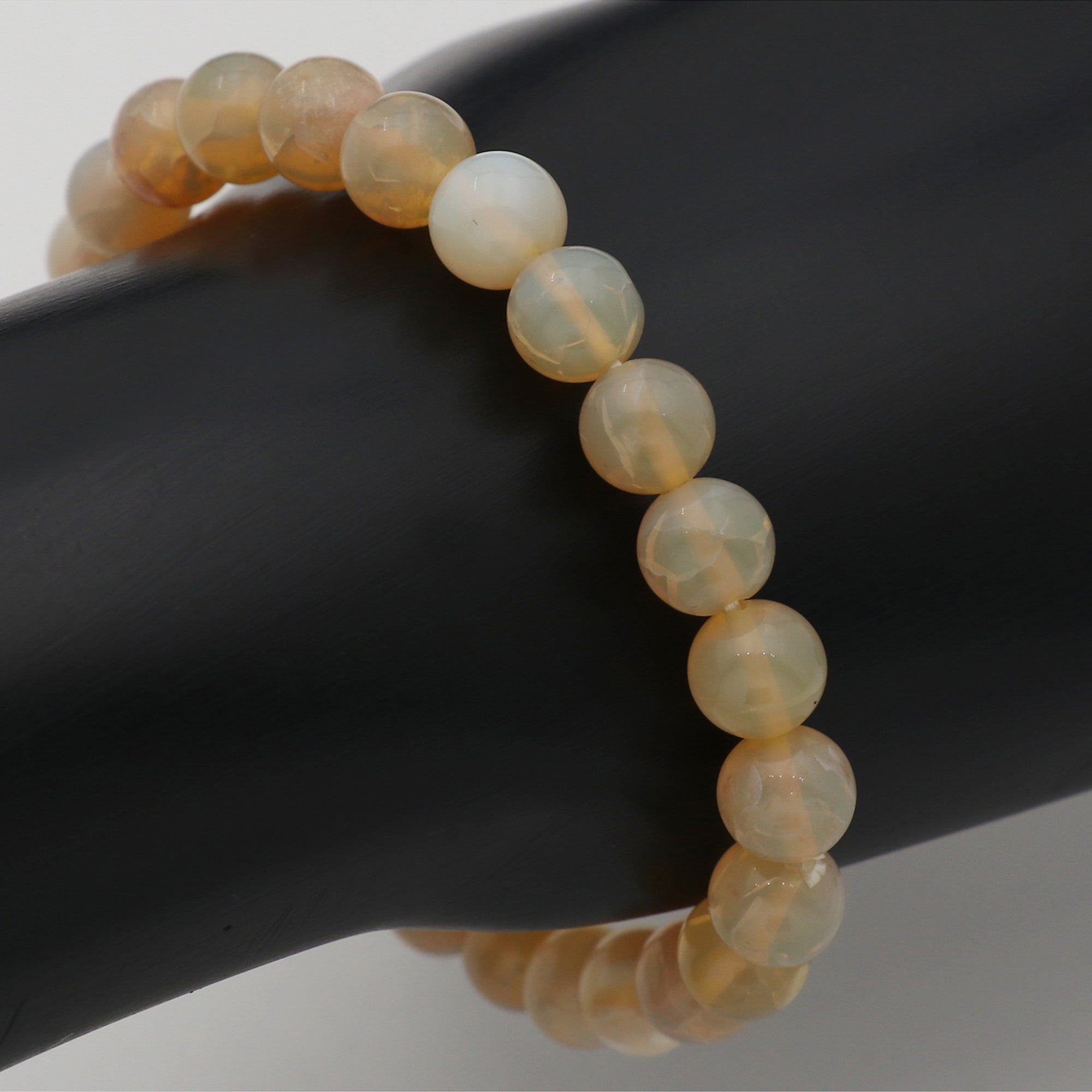 Australian Opal Classic Bracelet Polished Round Gemstone Beads Handmade 68 Ct