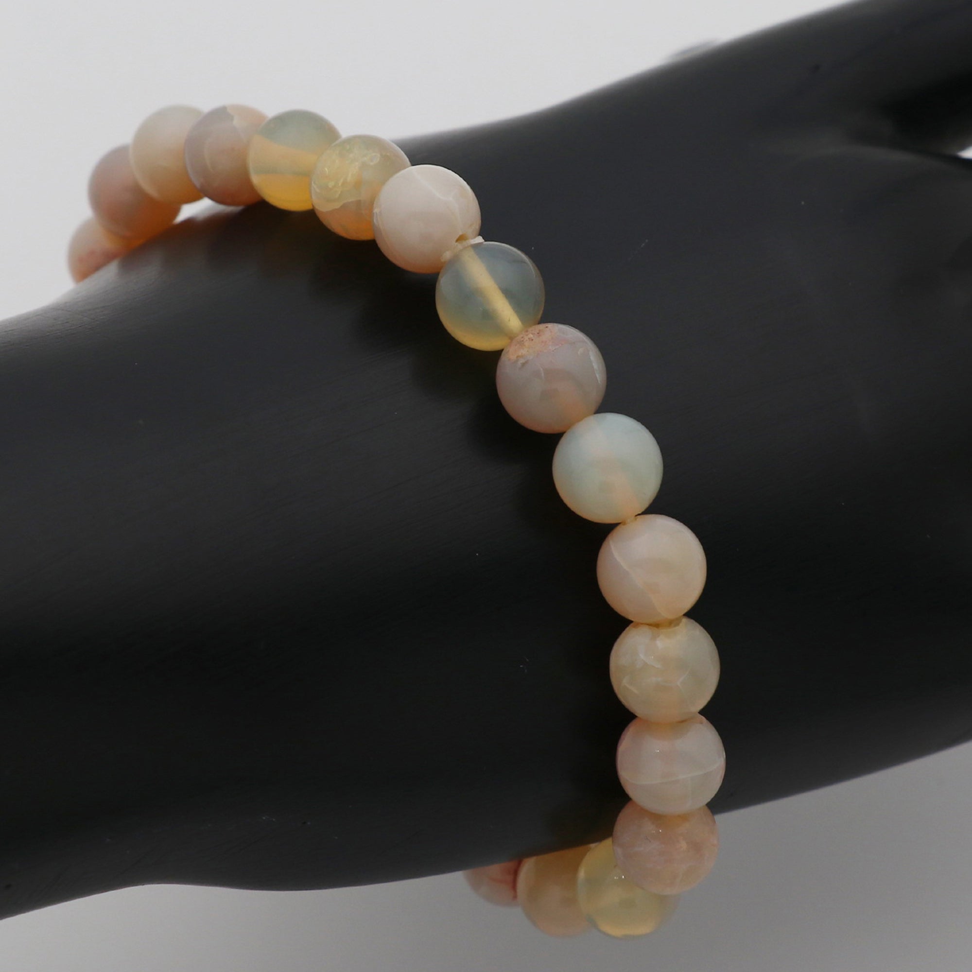Australian Opal Layering Bracelet Round Polished Gemstone Beads 69 Ct