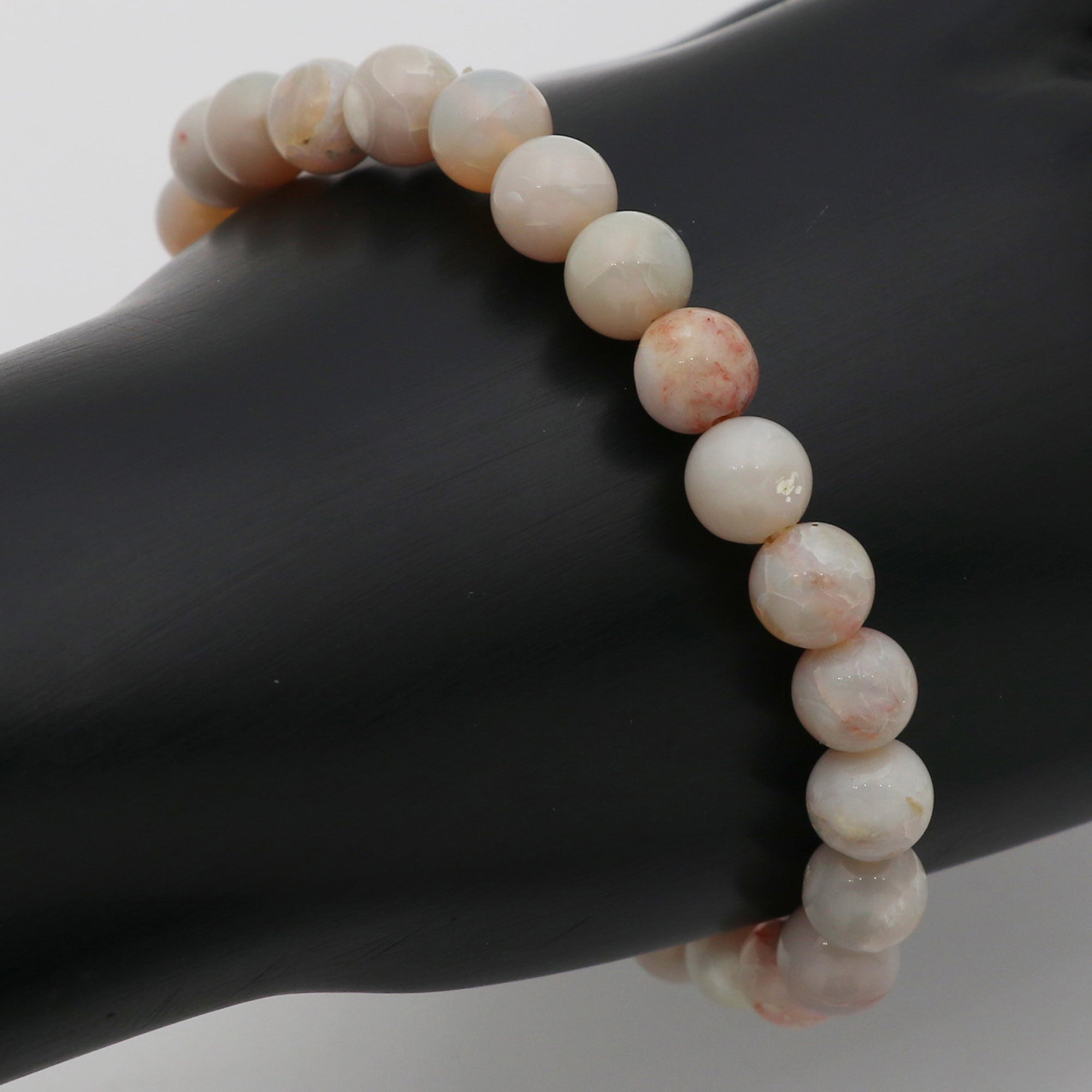 Graceful Australian Opal Bracelet Petite Round Gemstone Beads Handmade 69 Ct