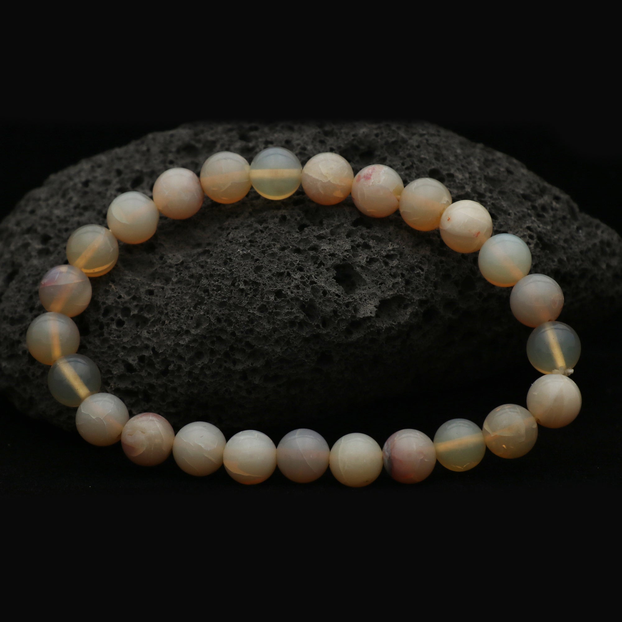 Australian Opal Layering Bracelet Round Polished Gemstone Beads 69 Ct