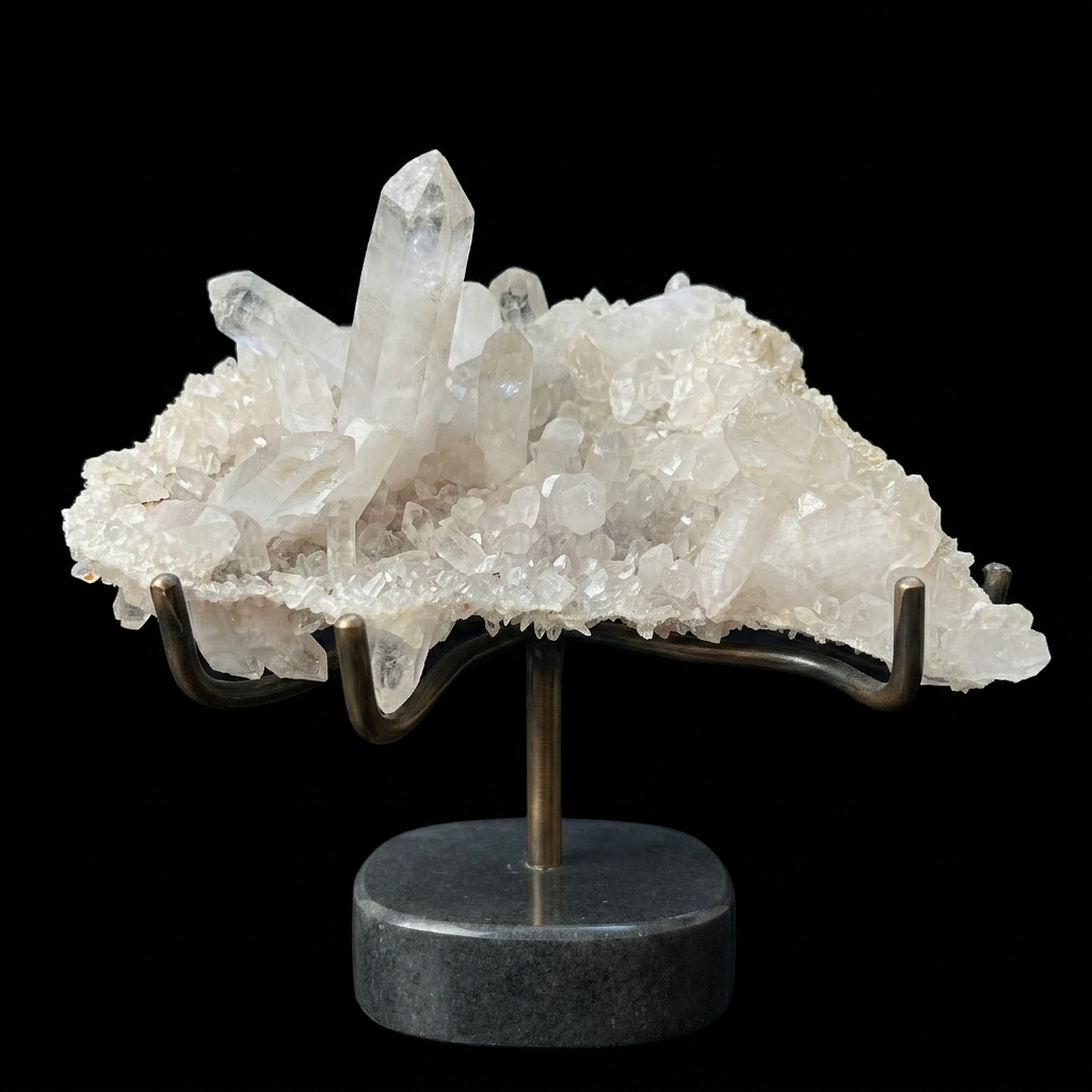 White Samadhi Quartz Crystal Cluster Healing Energy Himalayan Display Stone