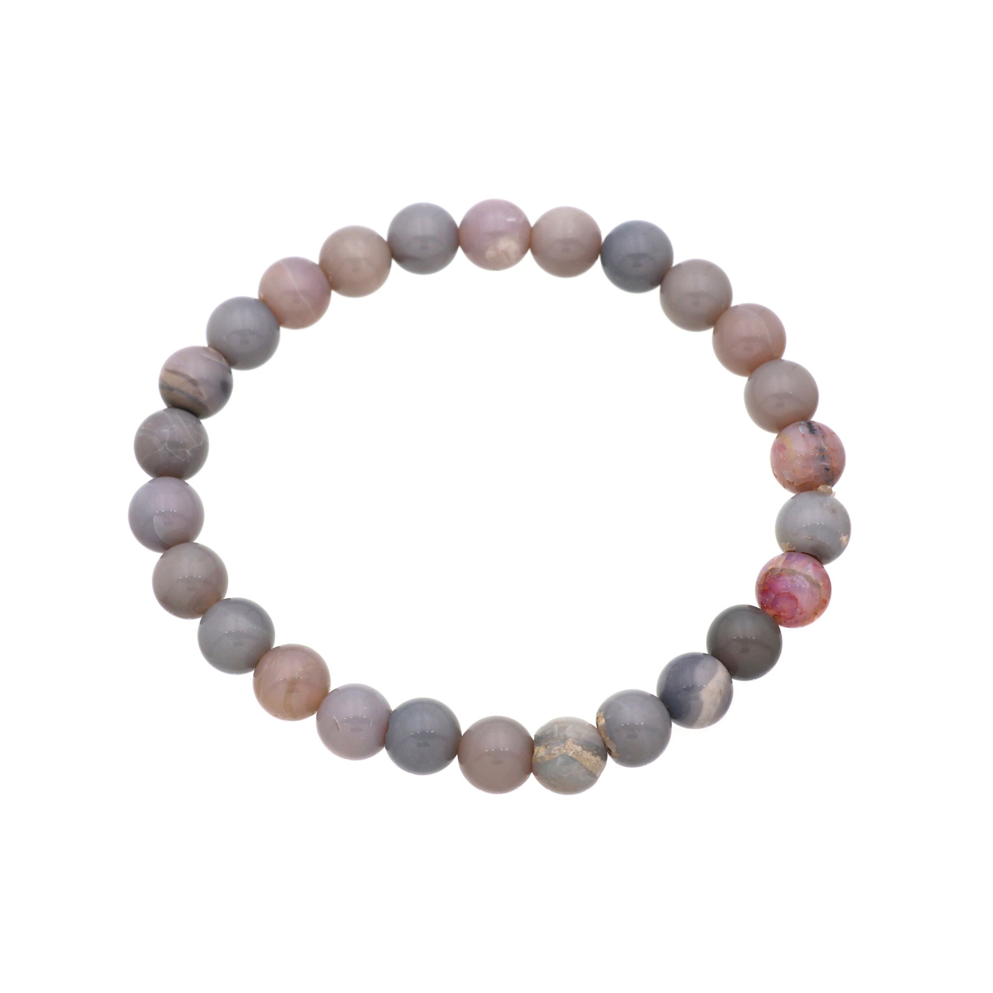 Australian Opal Bead Bracelet, Polished Round Gemstones, Handmade, 73 Ct