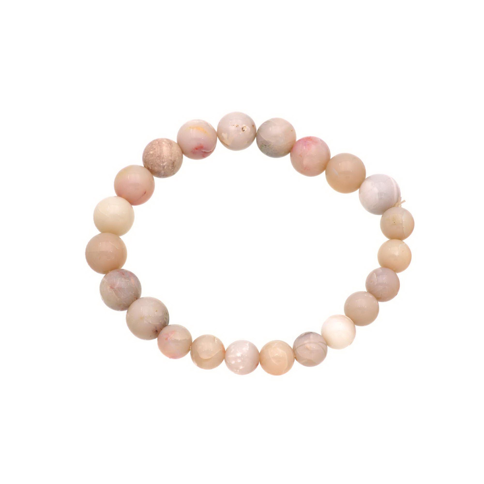 Australian Opal Bracelet 89 Ct Natural 8–9.9mm Round Beads Handmade Jewelry