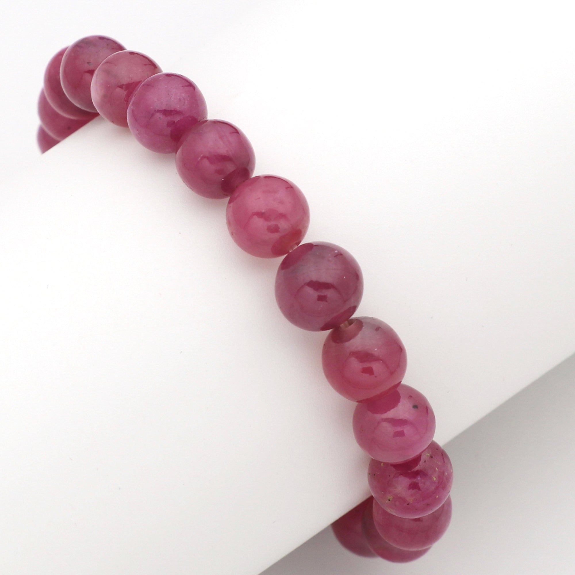 Natural Pink Sapphire Bracelet Round Gemstone Bead Stretch Bracelet Handmade Crystal Jewelry 165 Ct
