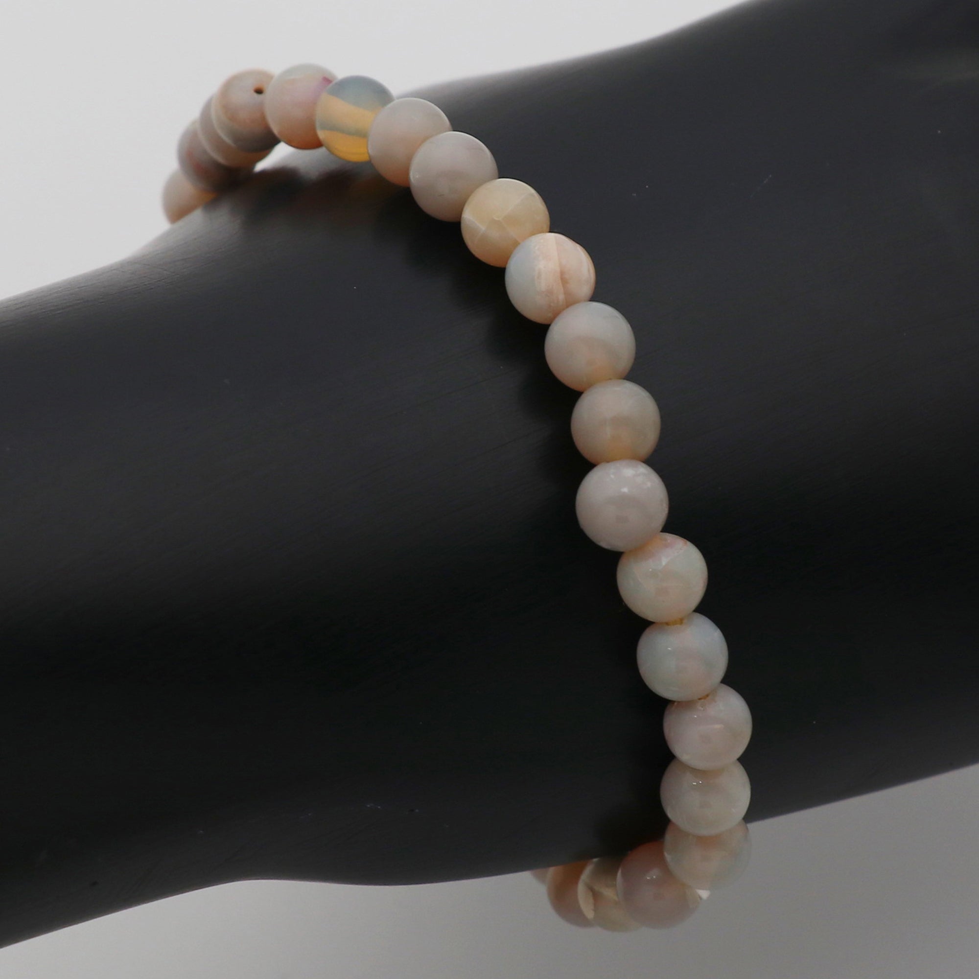 Dainty Australian Opal Bracelet Polished Round Beads October Jewelry 39 Ct