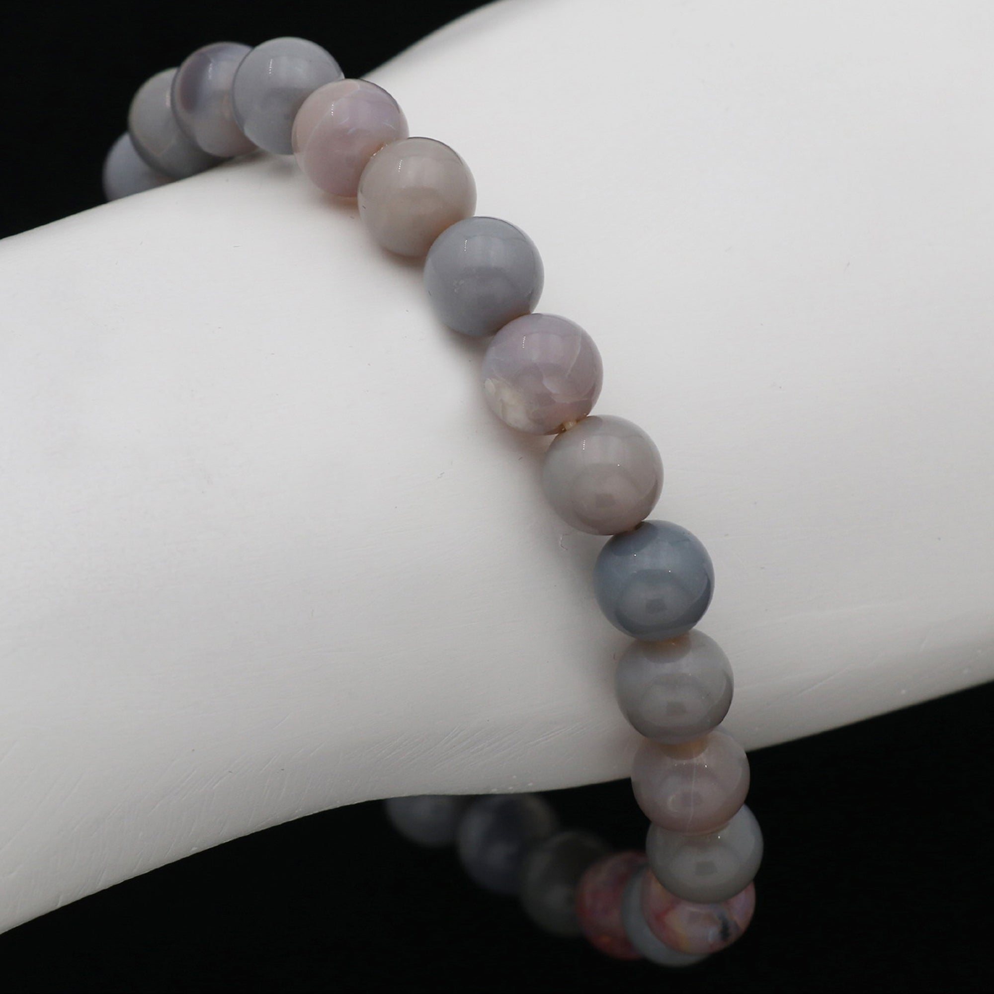 Australian Opal Bead Bracelet, Polished Round Gemstones, Handmade, 73 Ct