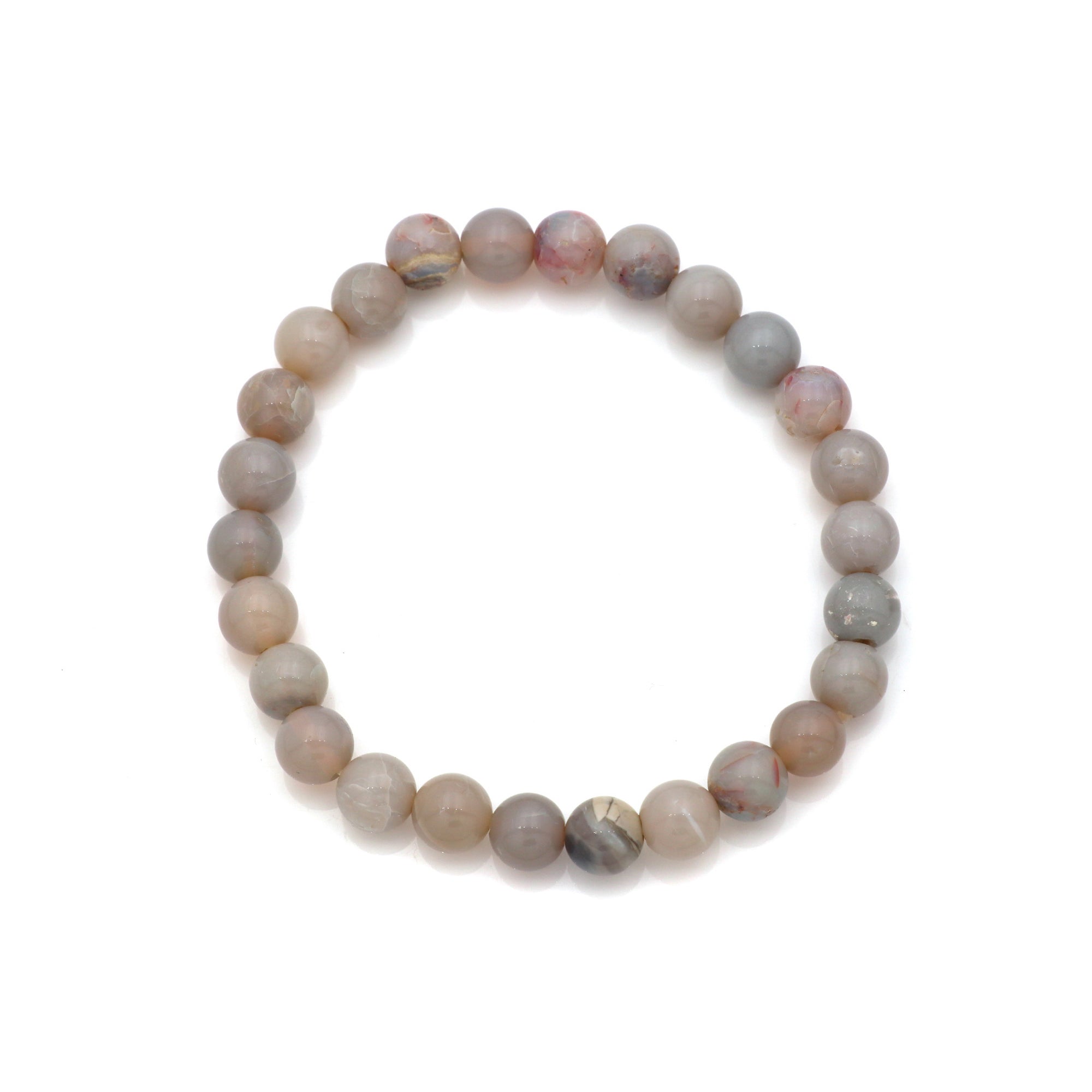 Australian Opal Gem Bracelet Smooth Round Beads Handmade October Jewelry 68 Ct