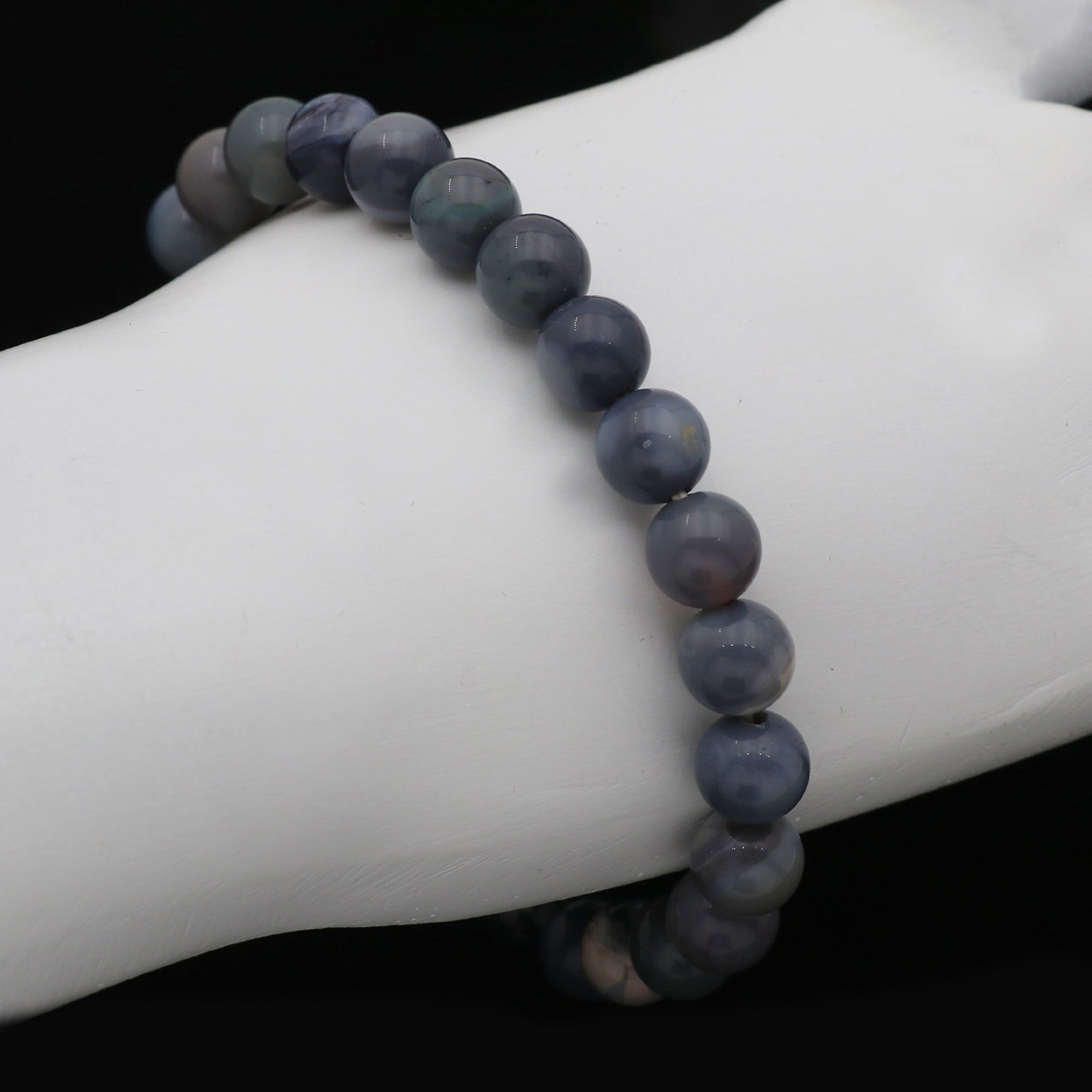 Australian Opal Bracelet Natural Round Beads 71 Ct Handmade Gemstone Jewelry