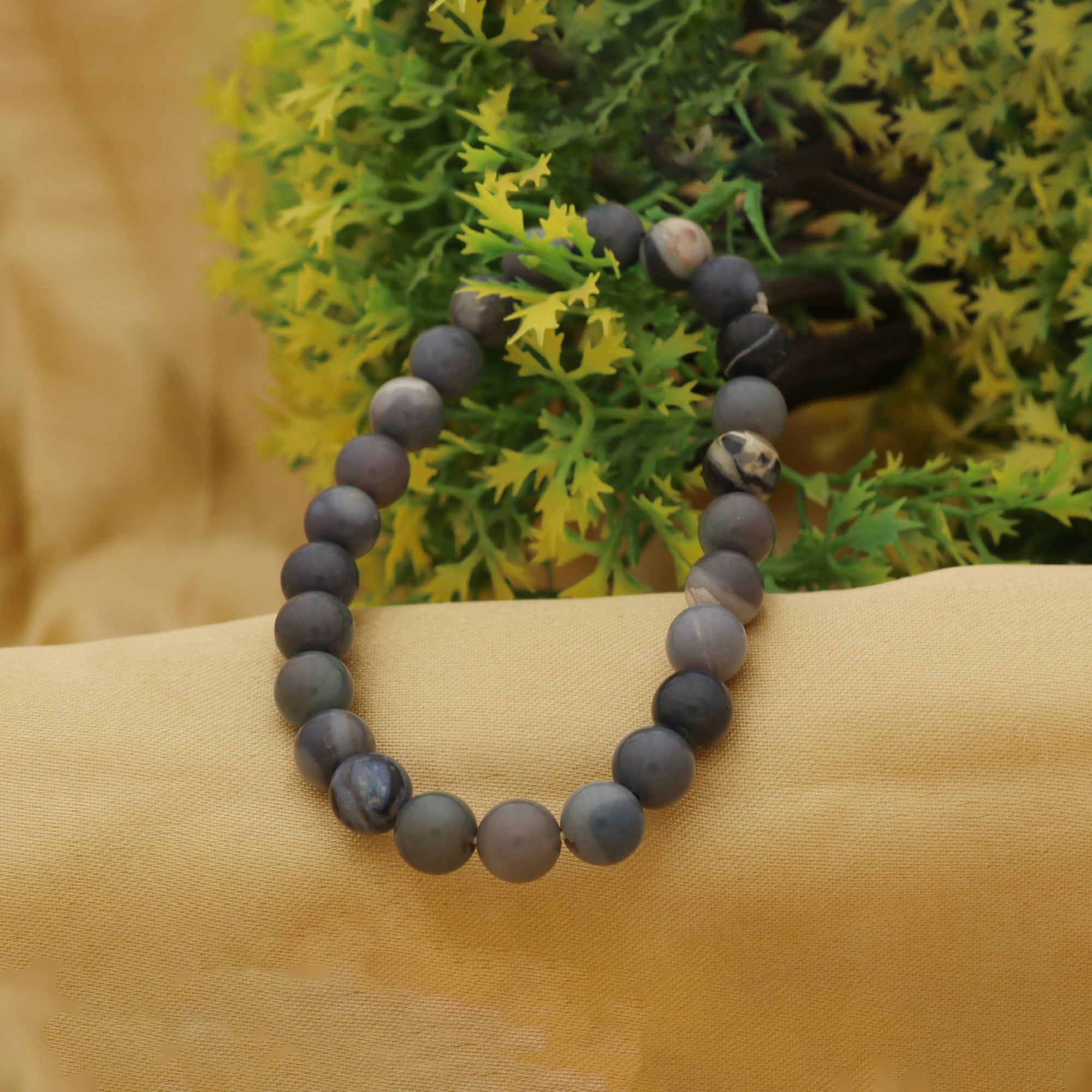 Australian Opal Bracelet Natural Round Beads 71 Ct Handmade Gemstone Jewelry