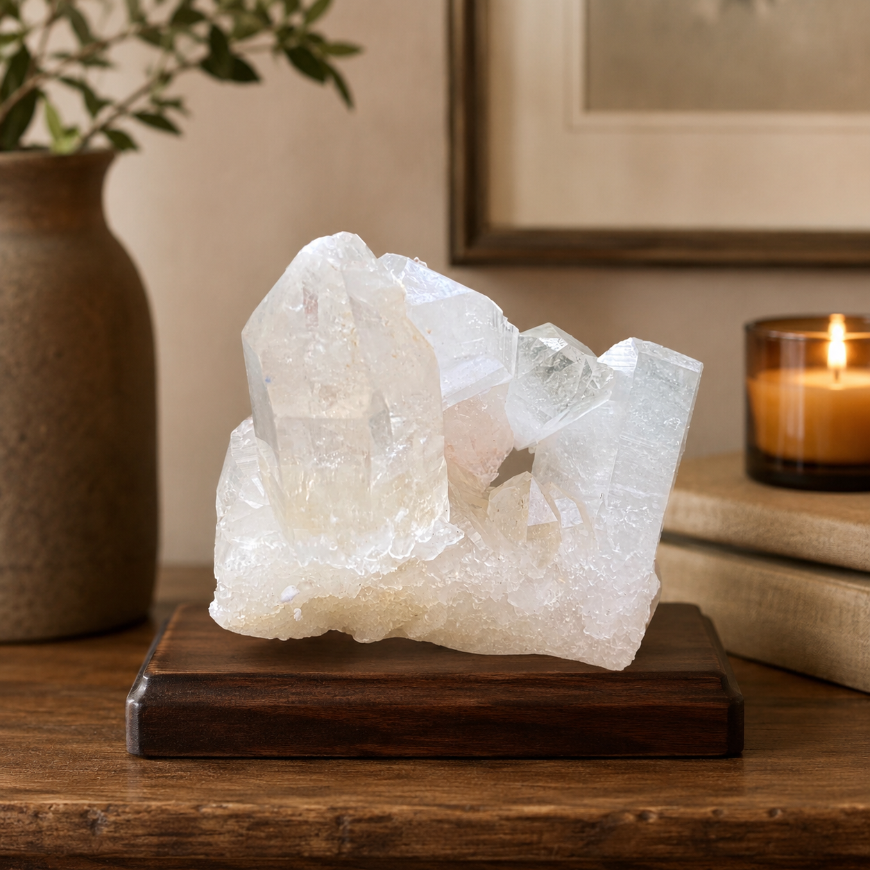 Pink Himalayan Samadhi Quartz Crystal Cluster Raw Healing Collector Display Stone