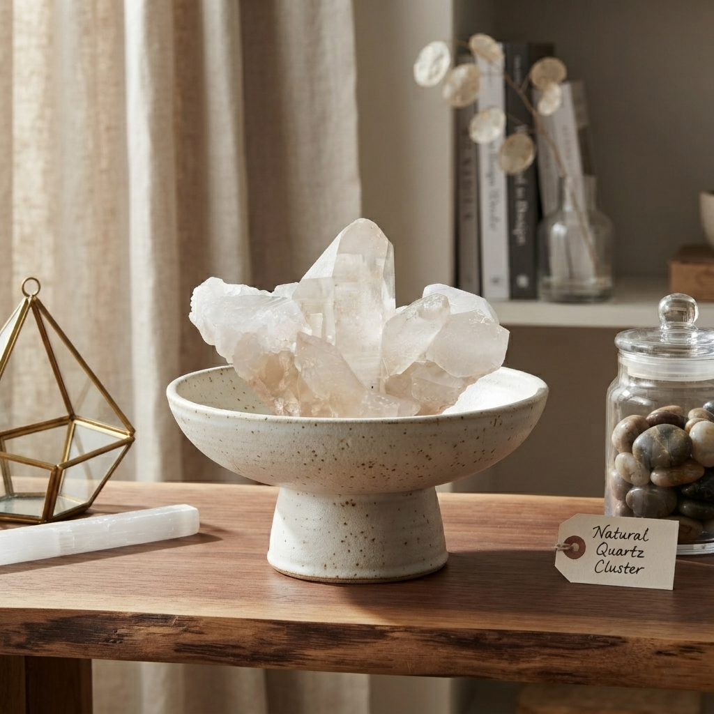 White Collector Grade Quartz Crystal Cluster Himalayan Samadhi Energy Showcase