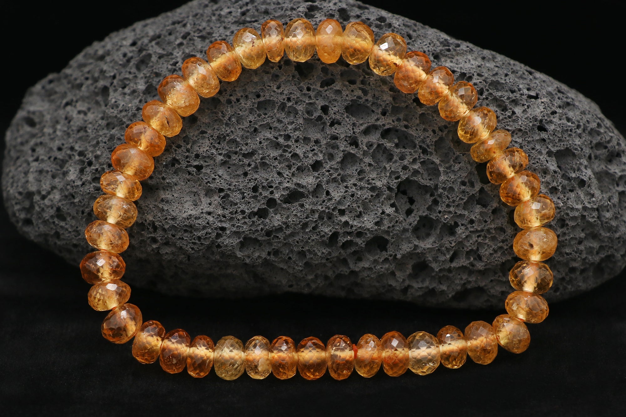 Natural Mexican Opal Bracelet Rondelle Faceted Gemstone Beads Handmade 87 Ct
