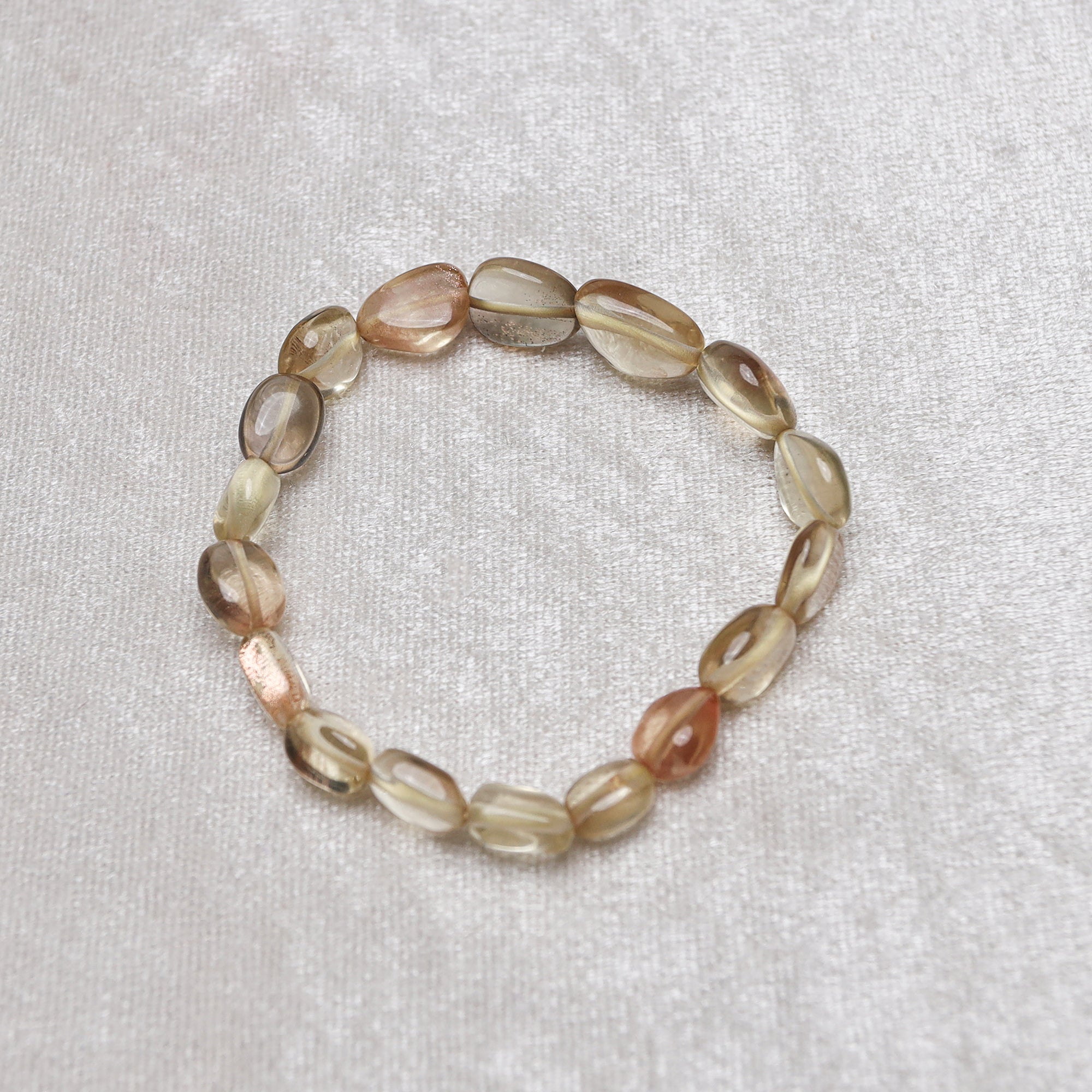 Natural Oregon Sunstone Bracelet Oval Nugget Plain Gemstone Beads Handmade 69 Ct