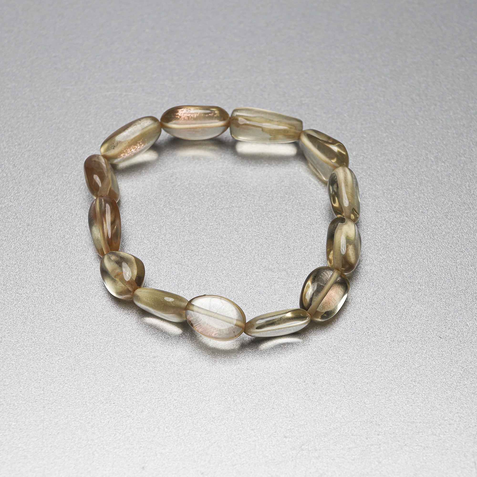 Natural Oregon Sunstone Bracelet Oval Nugget Plain Gemstone Beads Handmade 82 Ct
