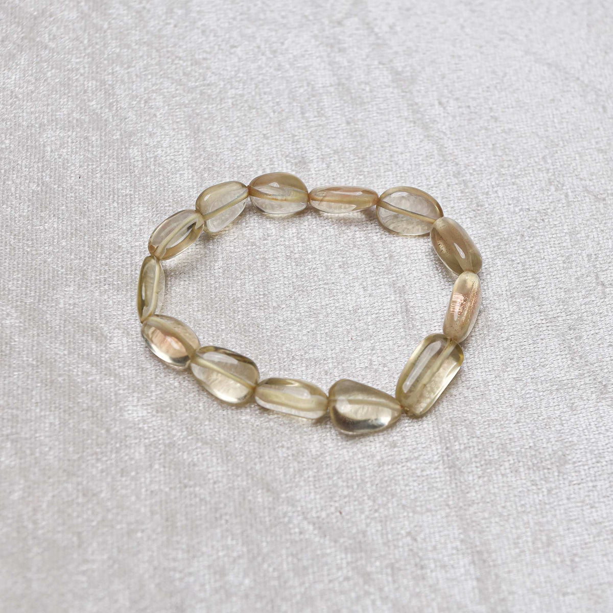 Natural Oregon Sunstone Bracelet Oval Nugget Plain Gemstone Beads Handmade 82 Ct