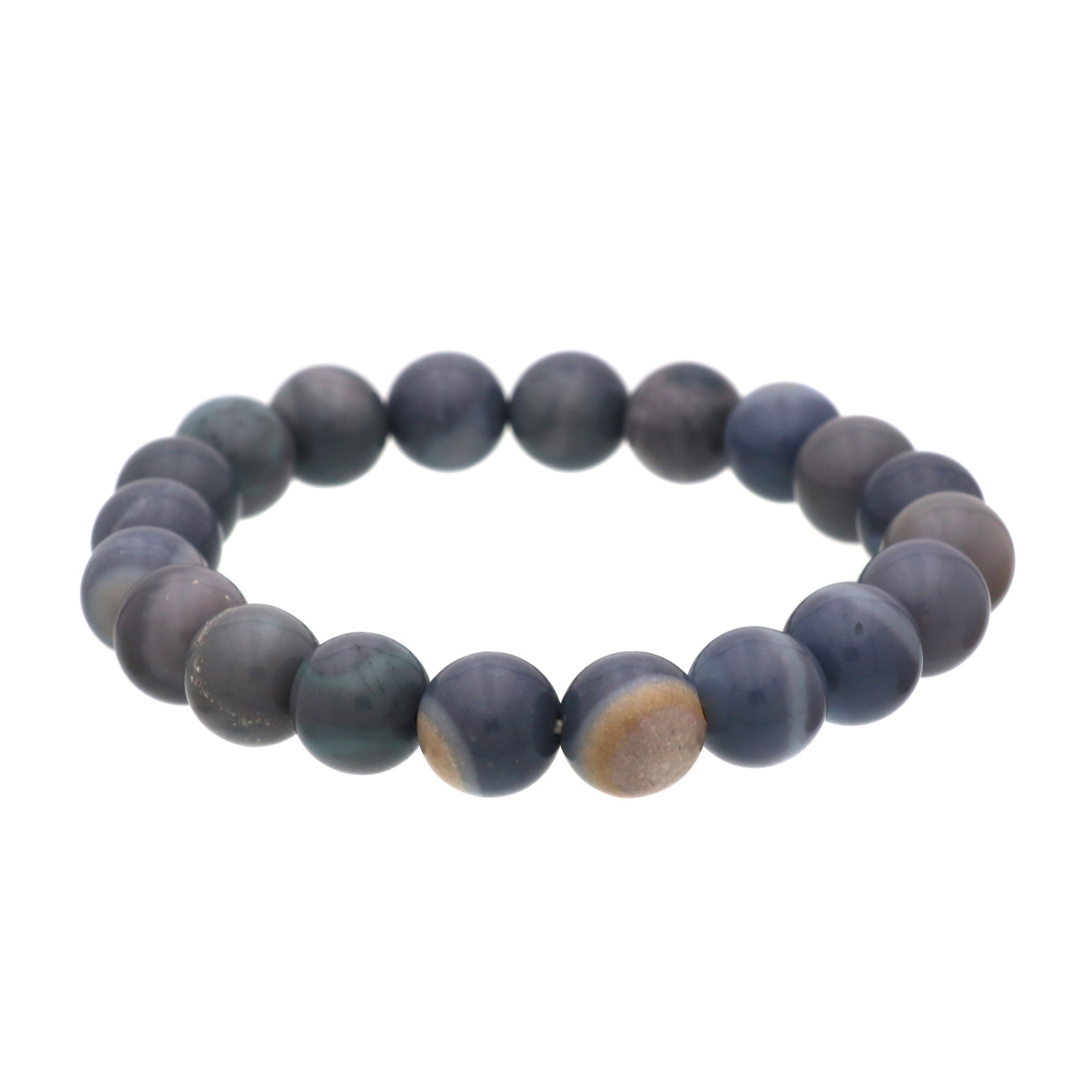 Natural Australian Opal 10mm Bead Bracelet 103 Ct Round Handmade Gemstone Jewelry