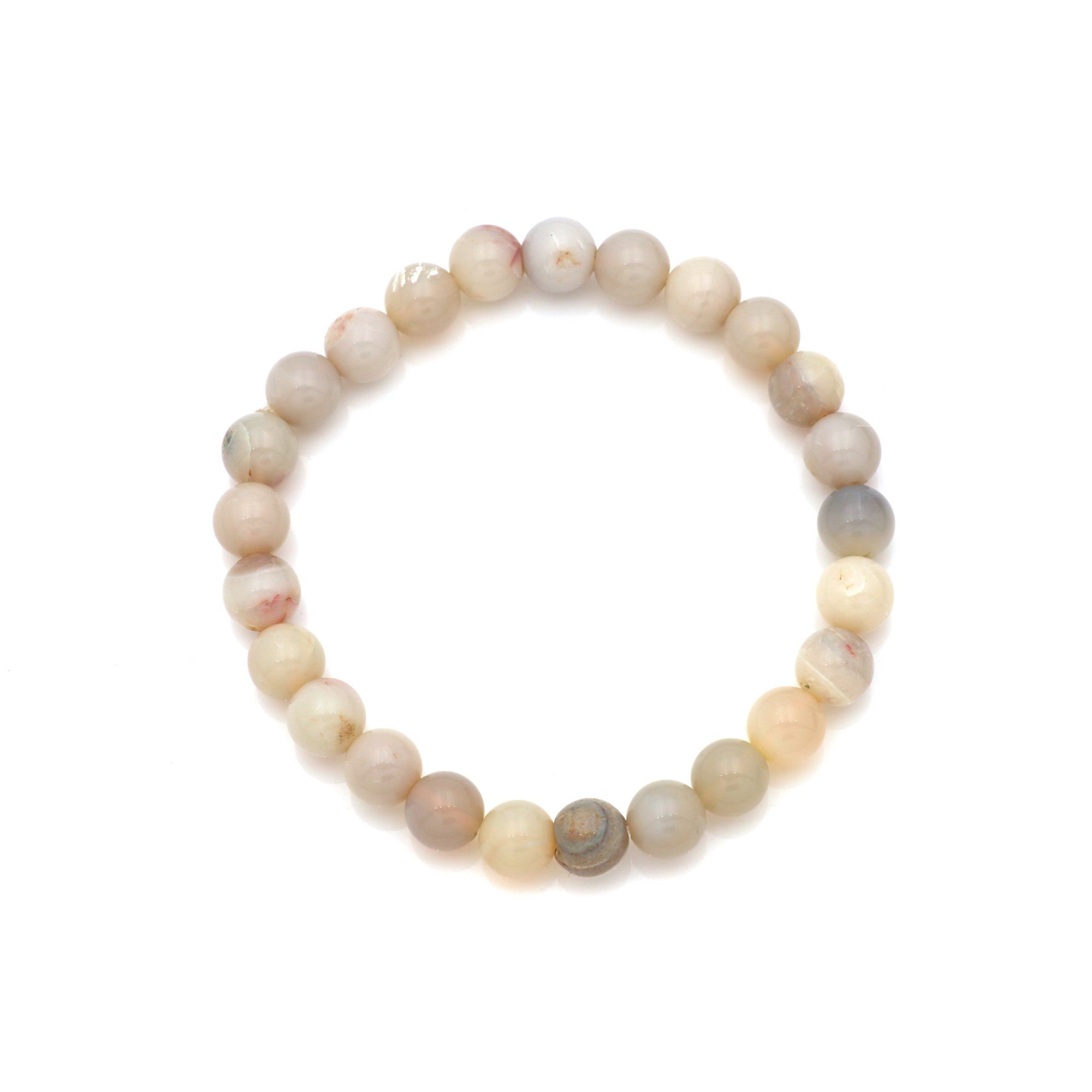 Australian Opal Beaded Bracelet Round Gemstone October Birthstone Gift 70 Ct