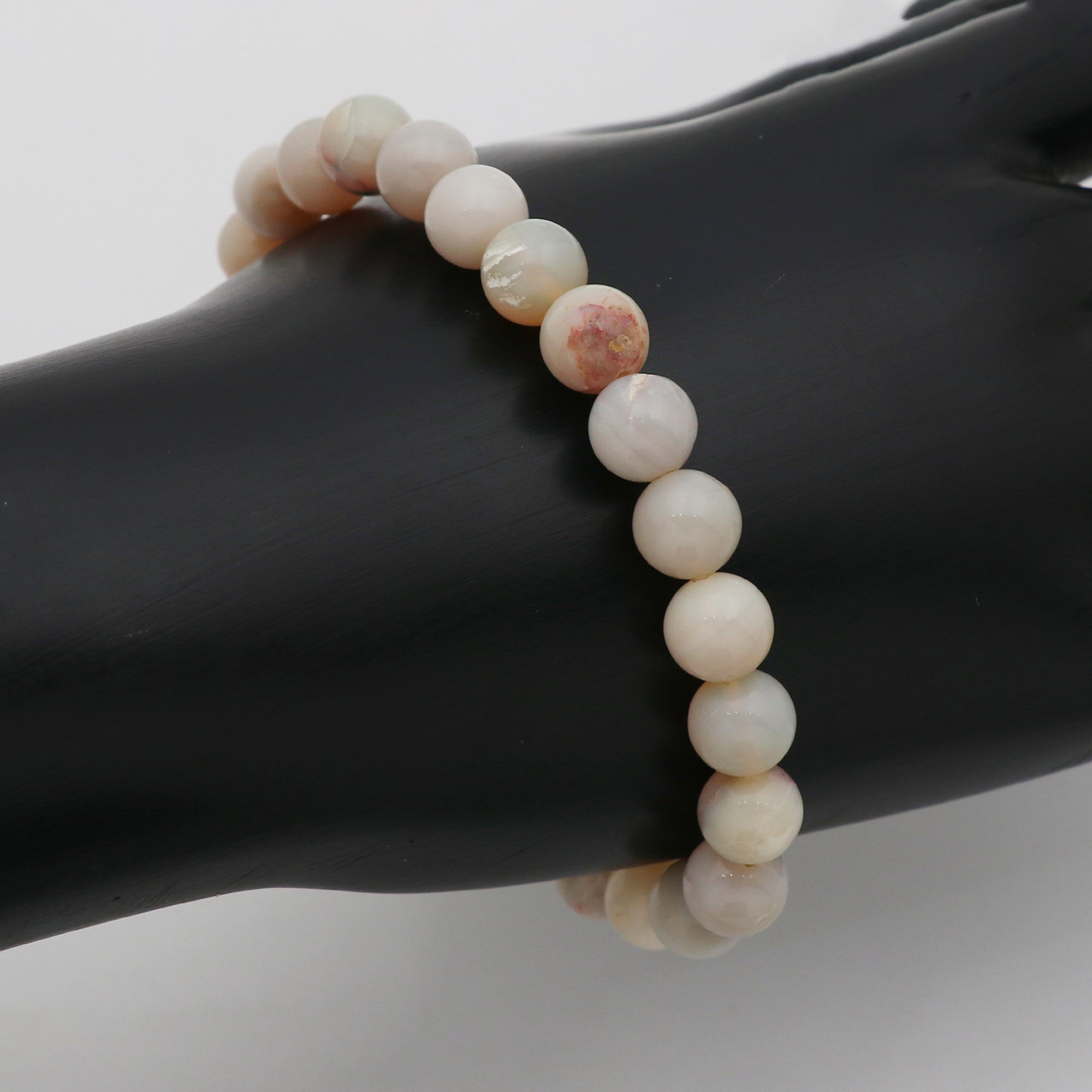 Australian Opal Beaded Bracelet Round Gemstone October Birthstone Gift 70 Ct