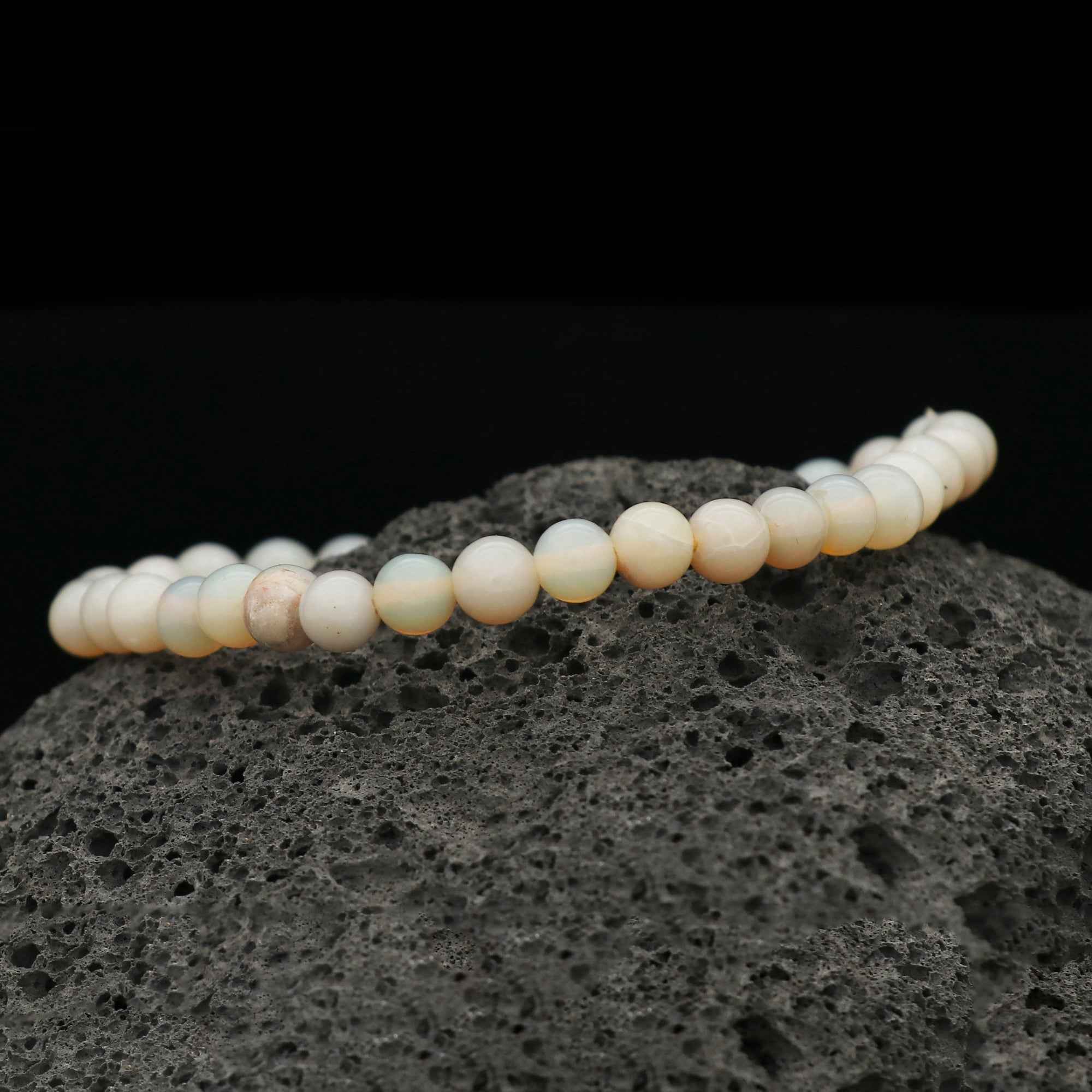 Australian Opal Bracelet 5.2–6.2mm Round Beads Natural 37 Ct Jewelry