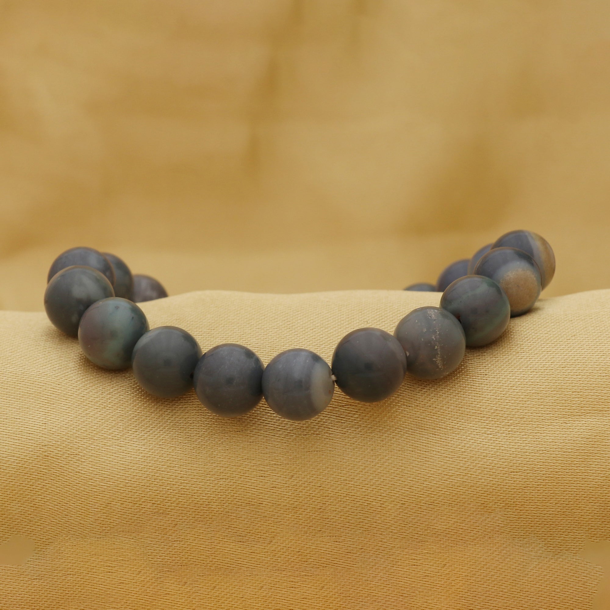 Natural Australian Opal 10mm Bead Bracelet 103 Ct Round Handmade Gemstone Jewelry